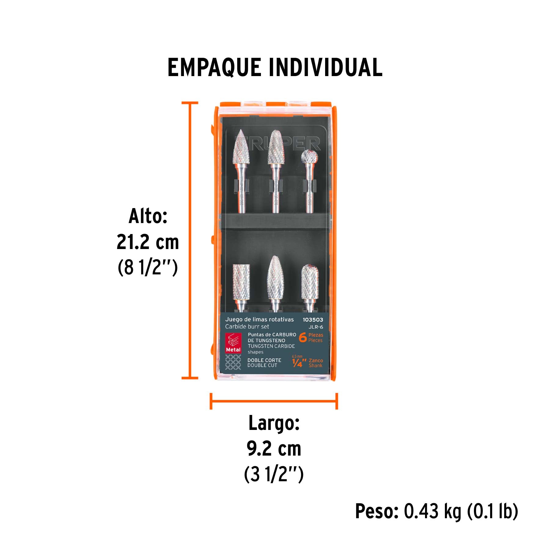 Juego de 6 Limas rotativas, TRUPER
