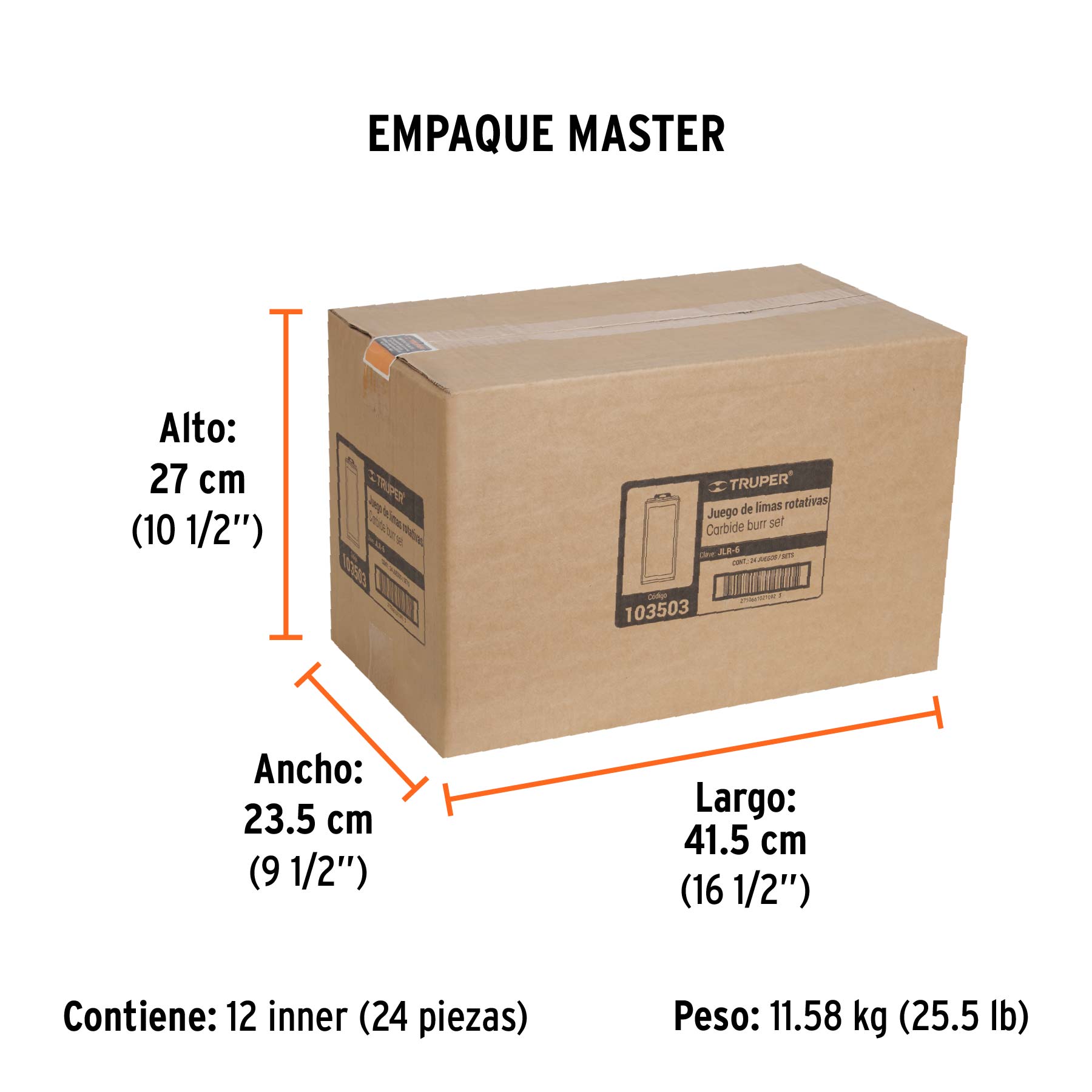 Juego de 6 Limas rotativas, TRUPER