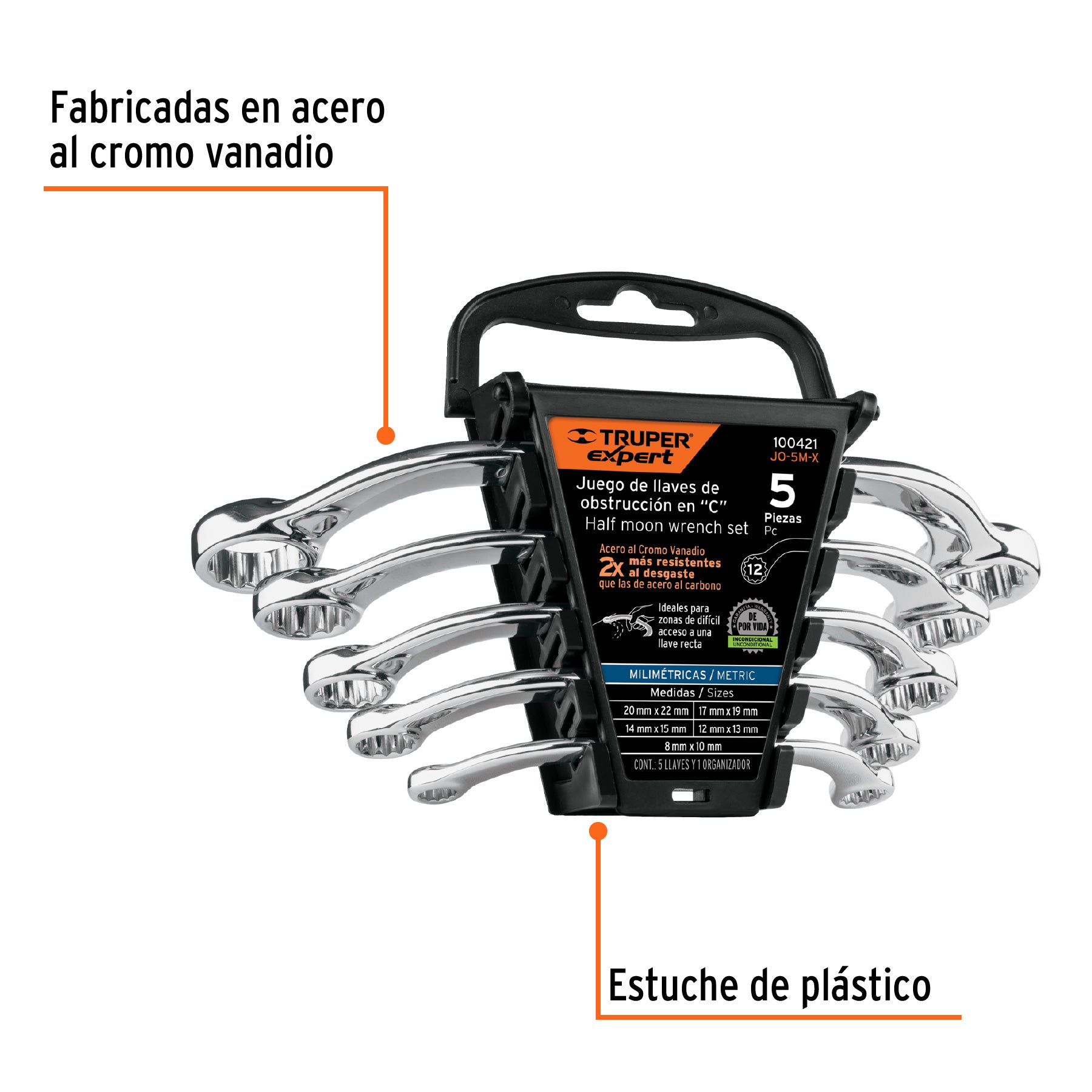 JUEGO DE 5 LLAVES DE OBSTRUCCION EN C, mm