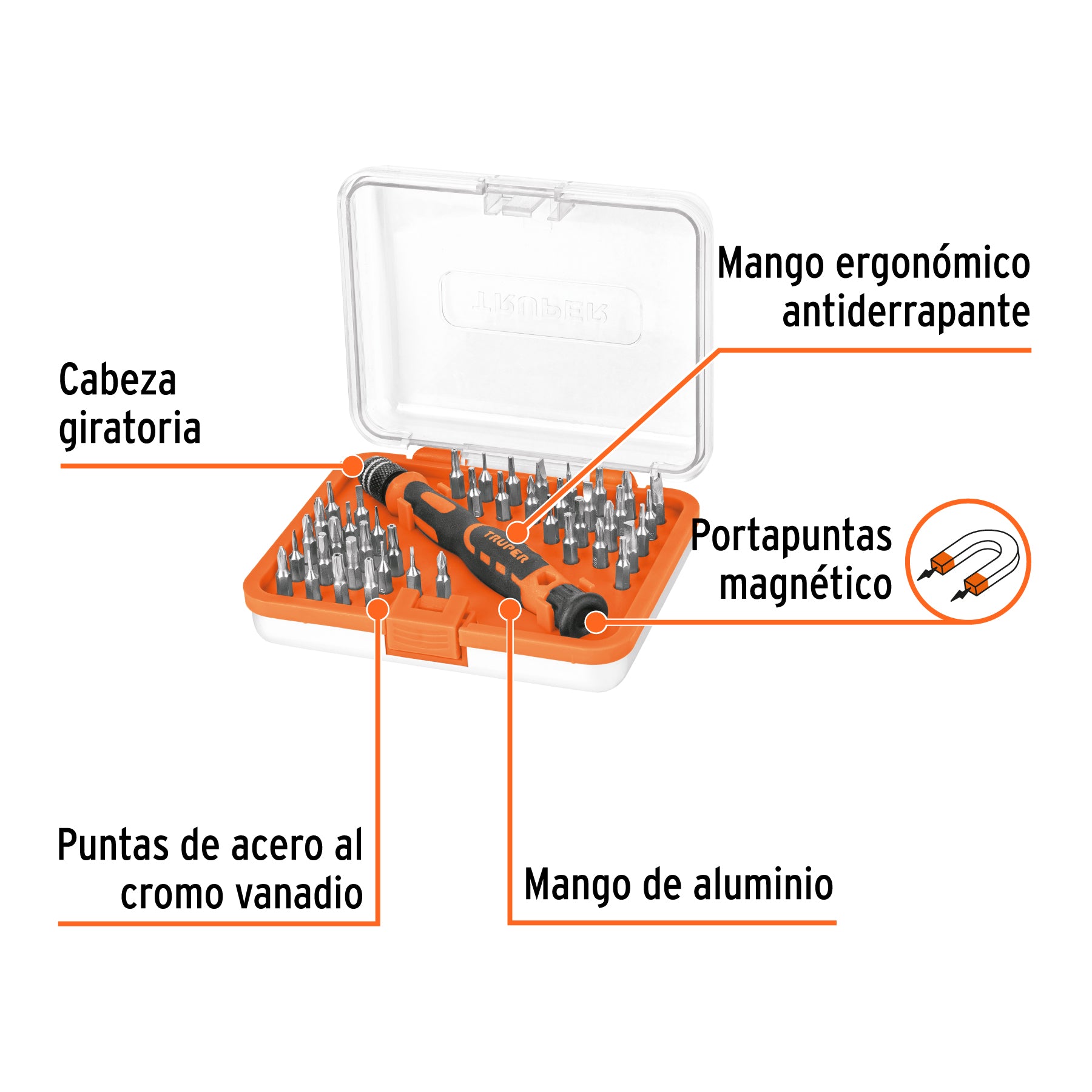 Juego desarmadores de joyero, punta intercambiable,42pzas