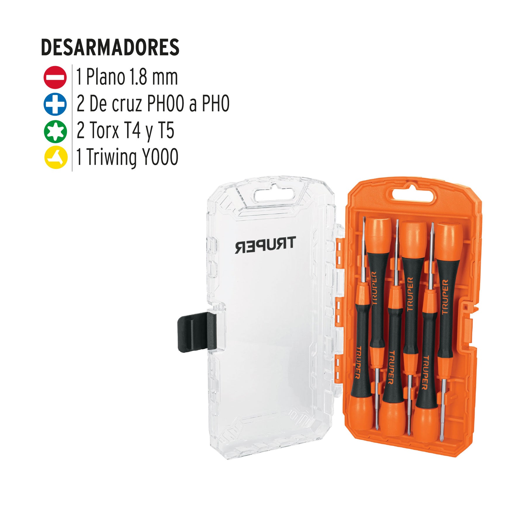 Juego con desarmadores de precisión, 6 piezas