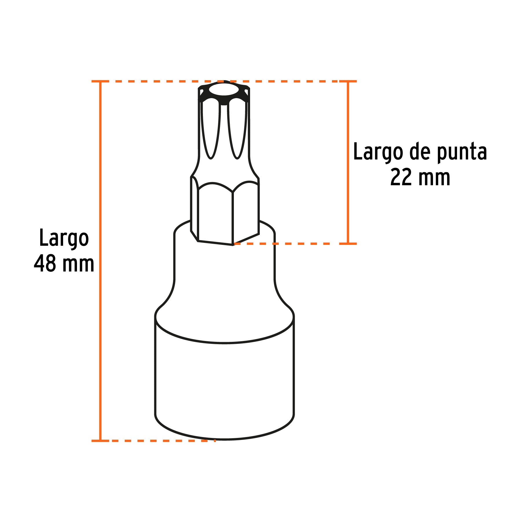 Juego de dados, punta torx, cuadro 3/8", 7 piezas