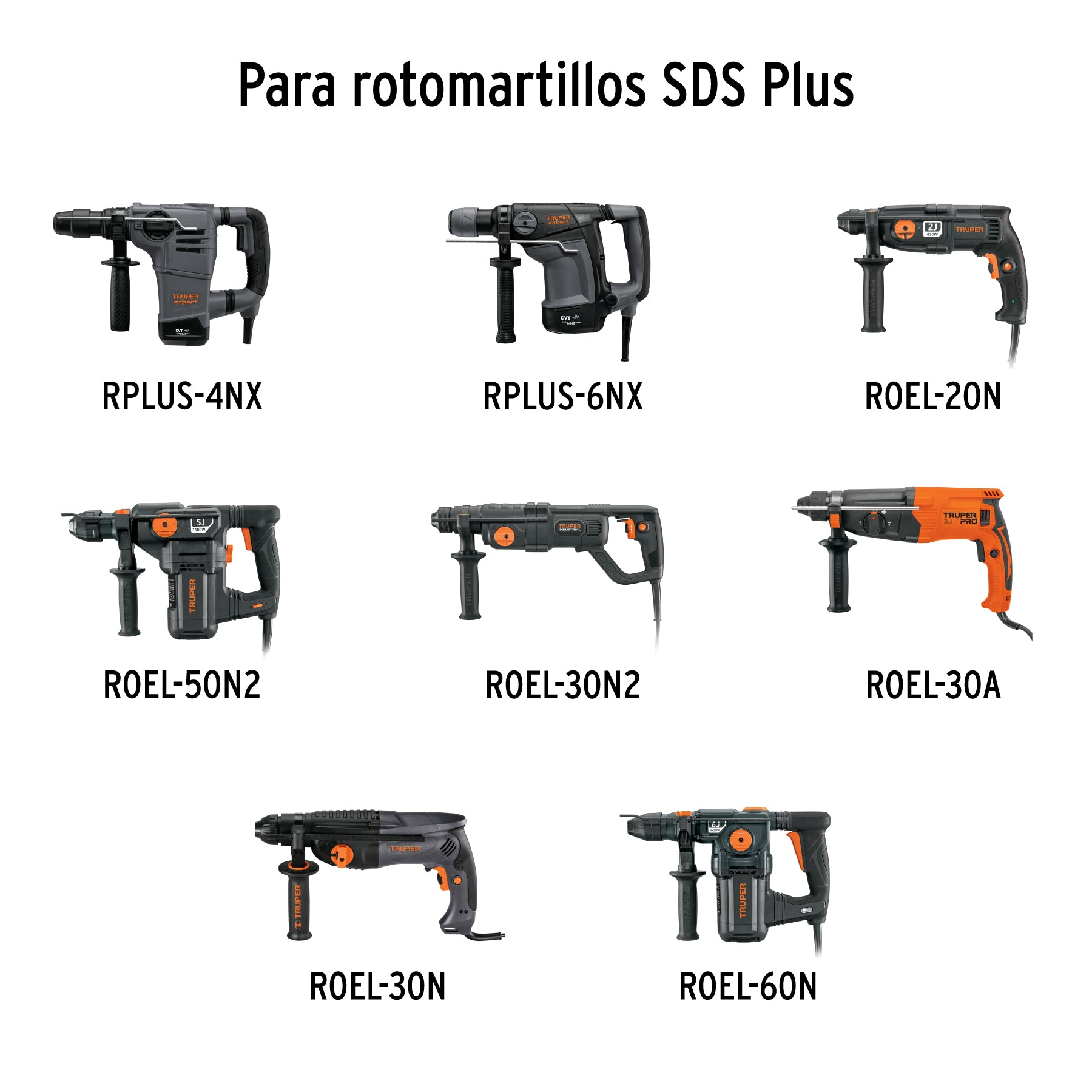 Juego de brocas y cinceles SDS plus, 15 piezas