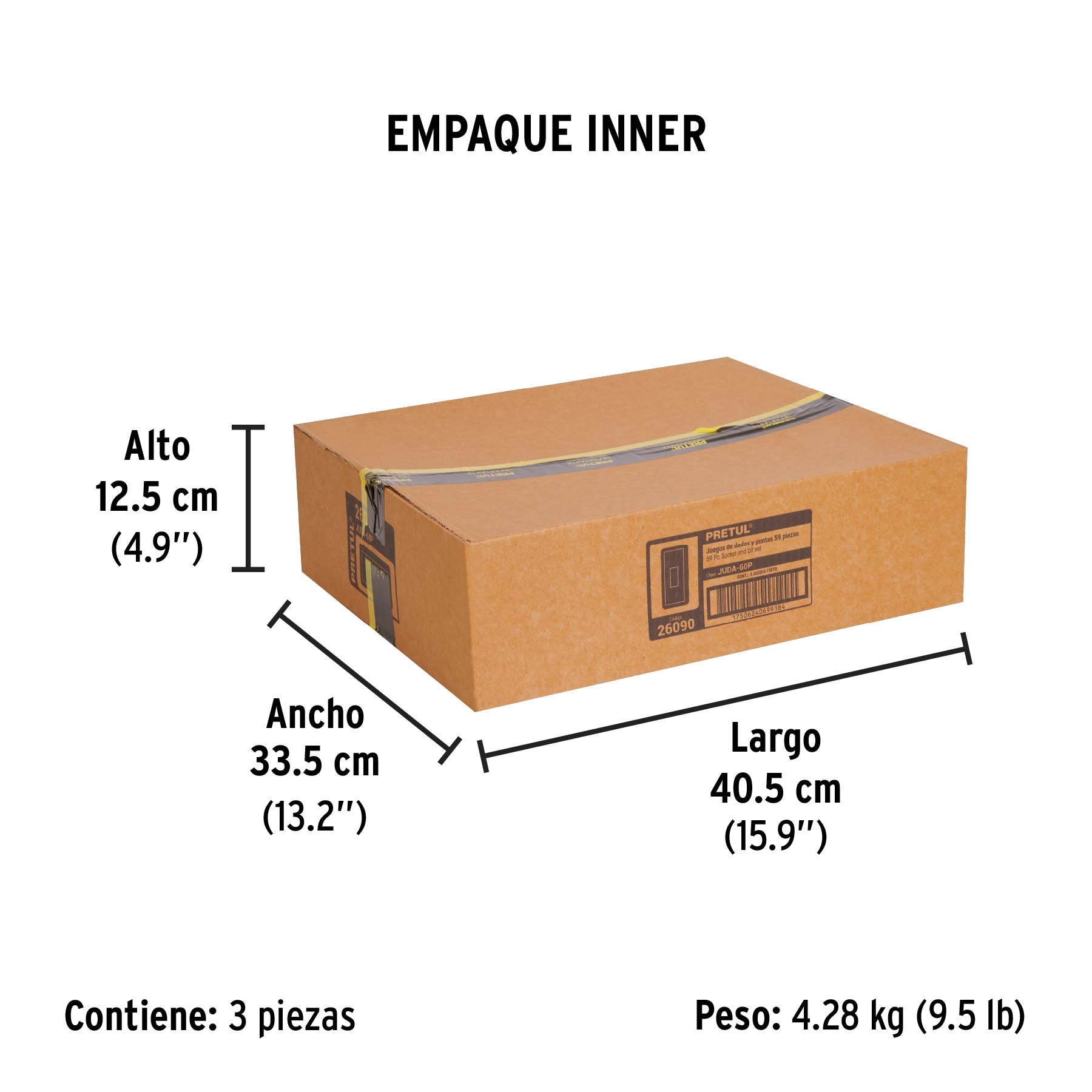 Juego de 60 herramientas 1/4' y 3/8' para mecánico, Pretul