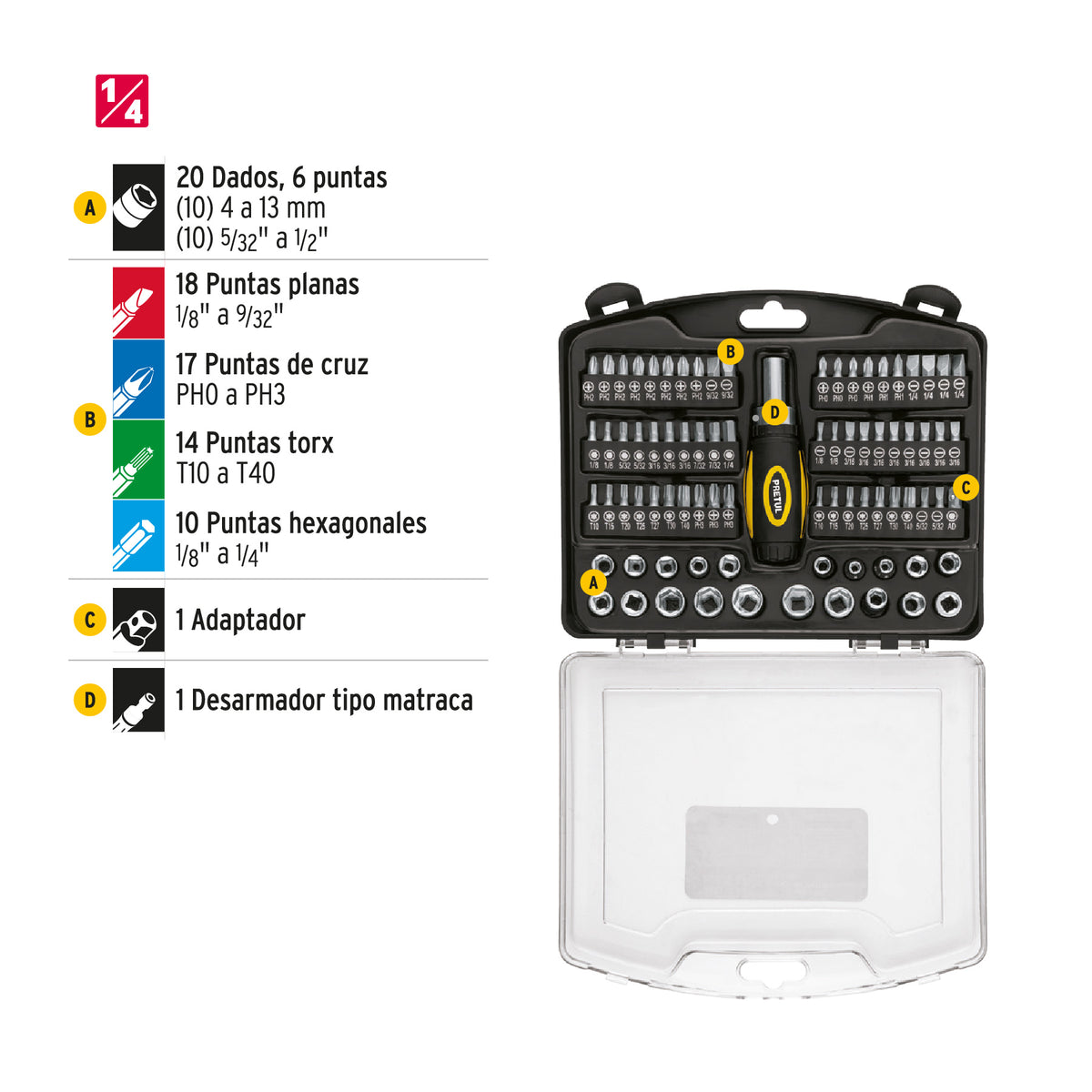 Juego de dados, 81 piezas, Pretul