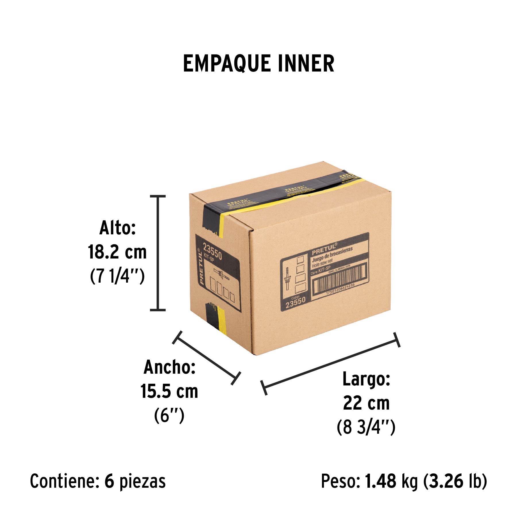 Kit 5 brocasierras para madera, blister, Pretul