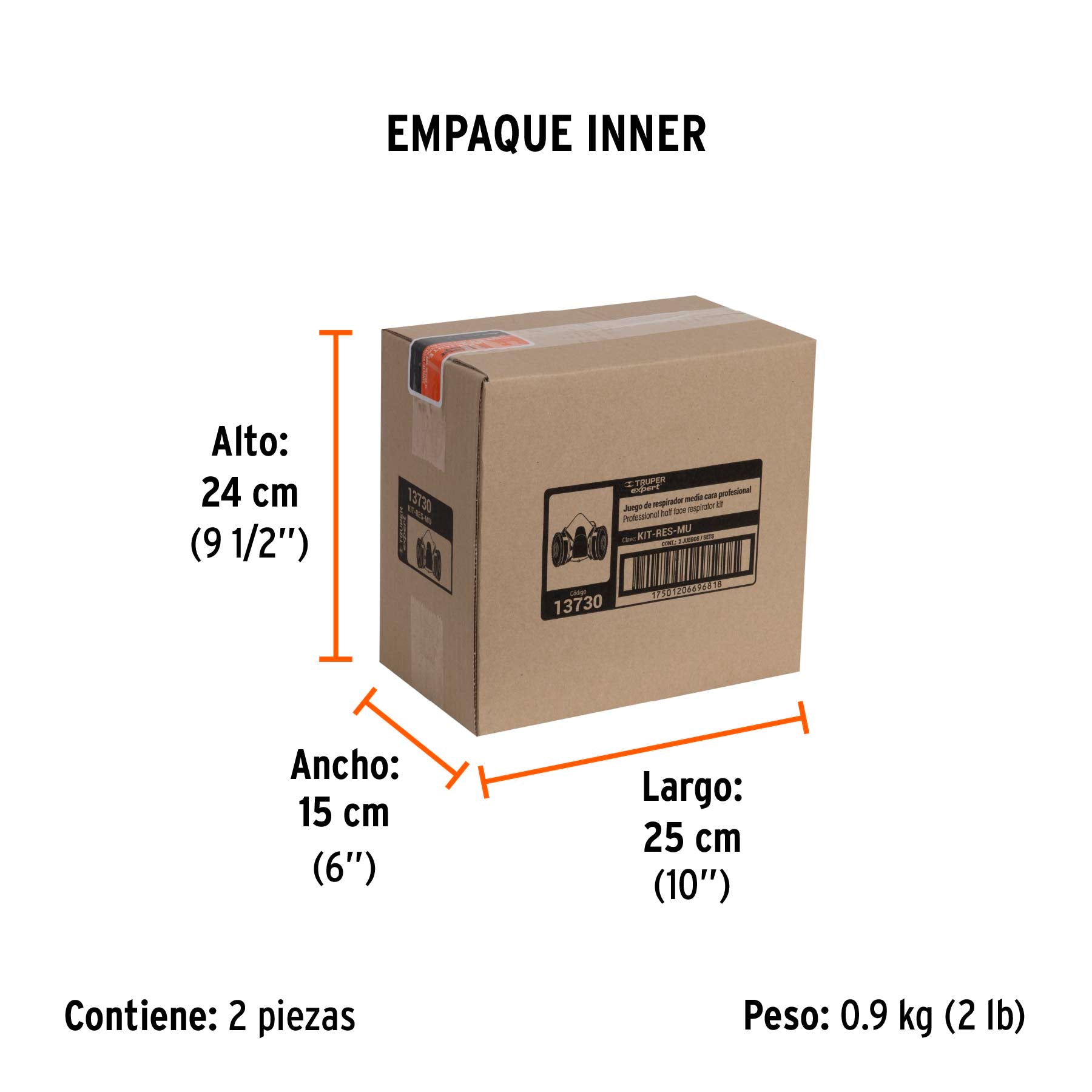 Kit respirador profesional con cartuchos multigas