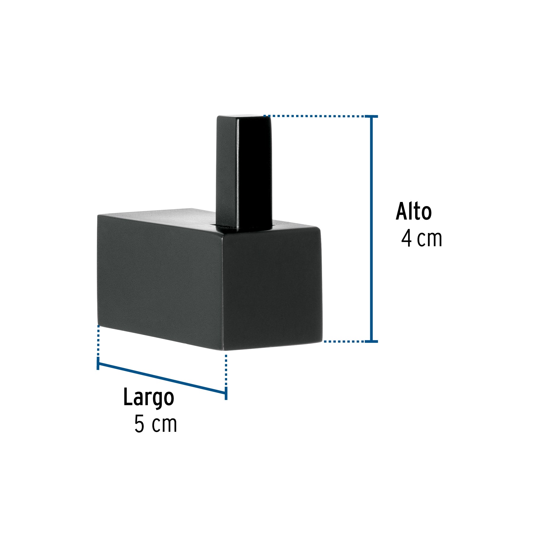 Gancho sencillo para toallas, negro, FOSET KUBO