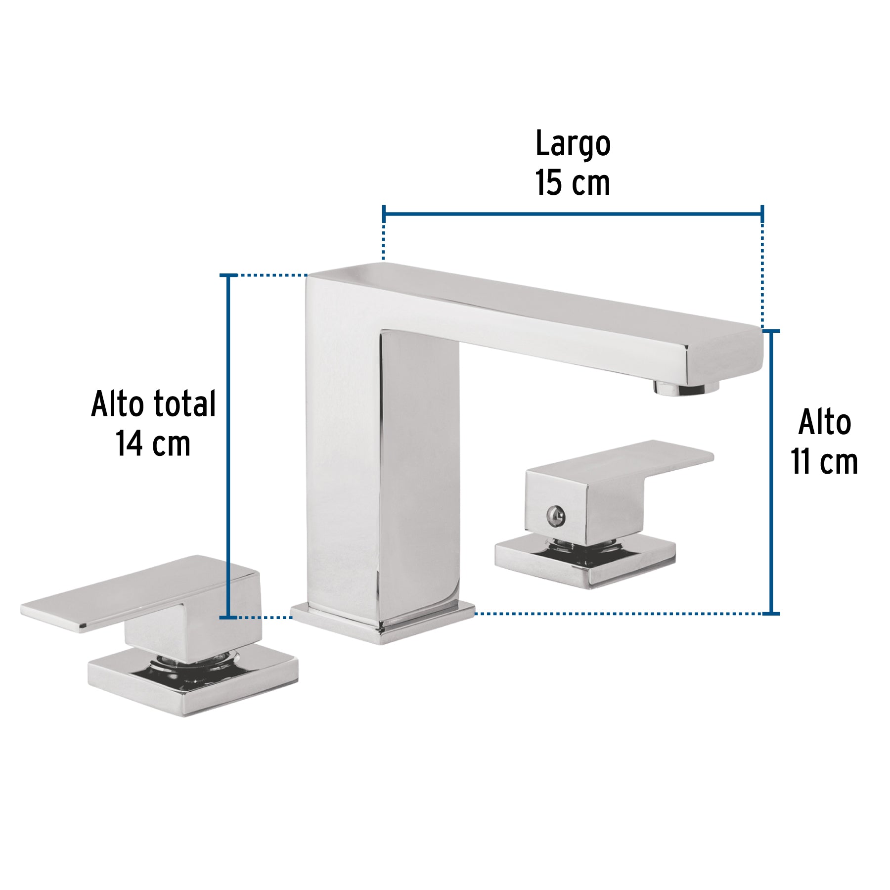 Mezcladora para lavabo taladros separados, cromo, FOSET KUBO