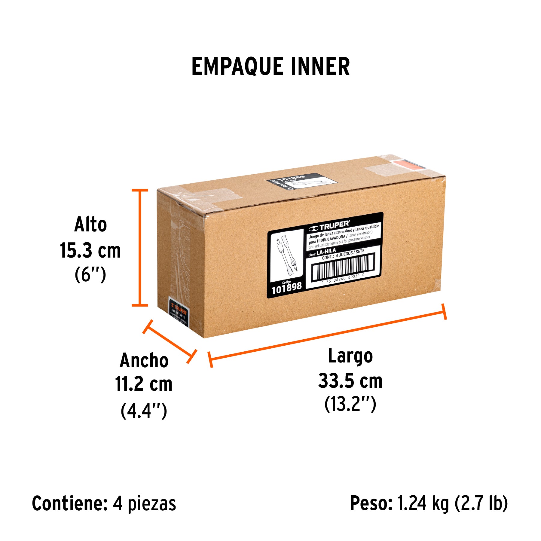 Juego de 2 lanzas ajustables para HILA-1500/1800, Truper