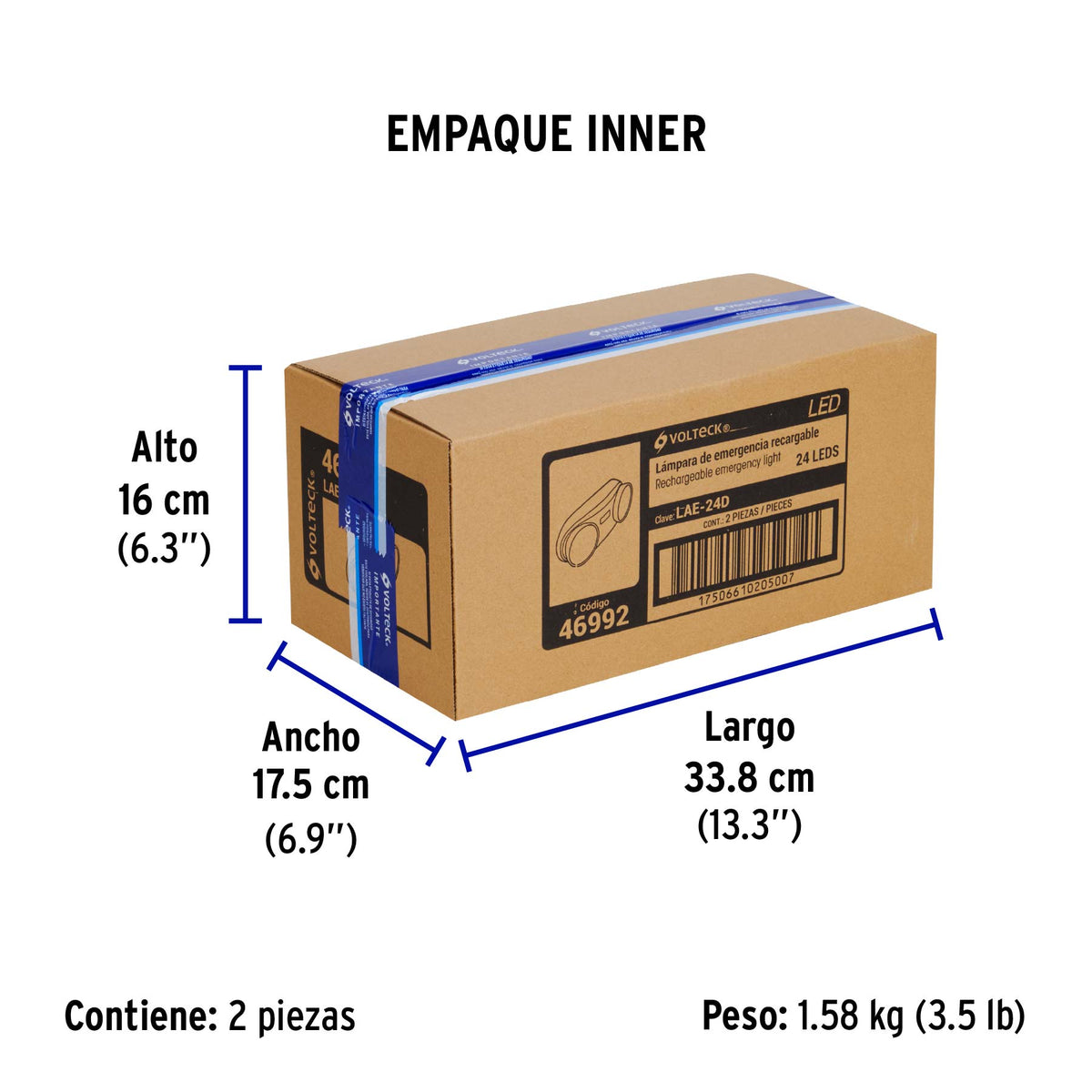 Lámpara de emergencia de 24 Leds 170 lm dirigible recargable