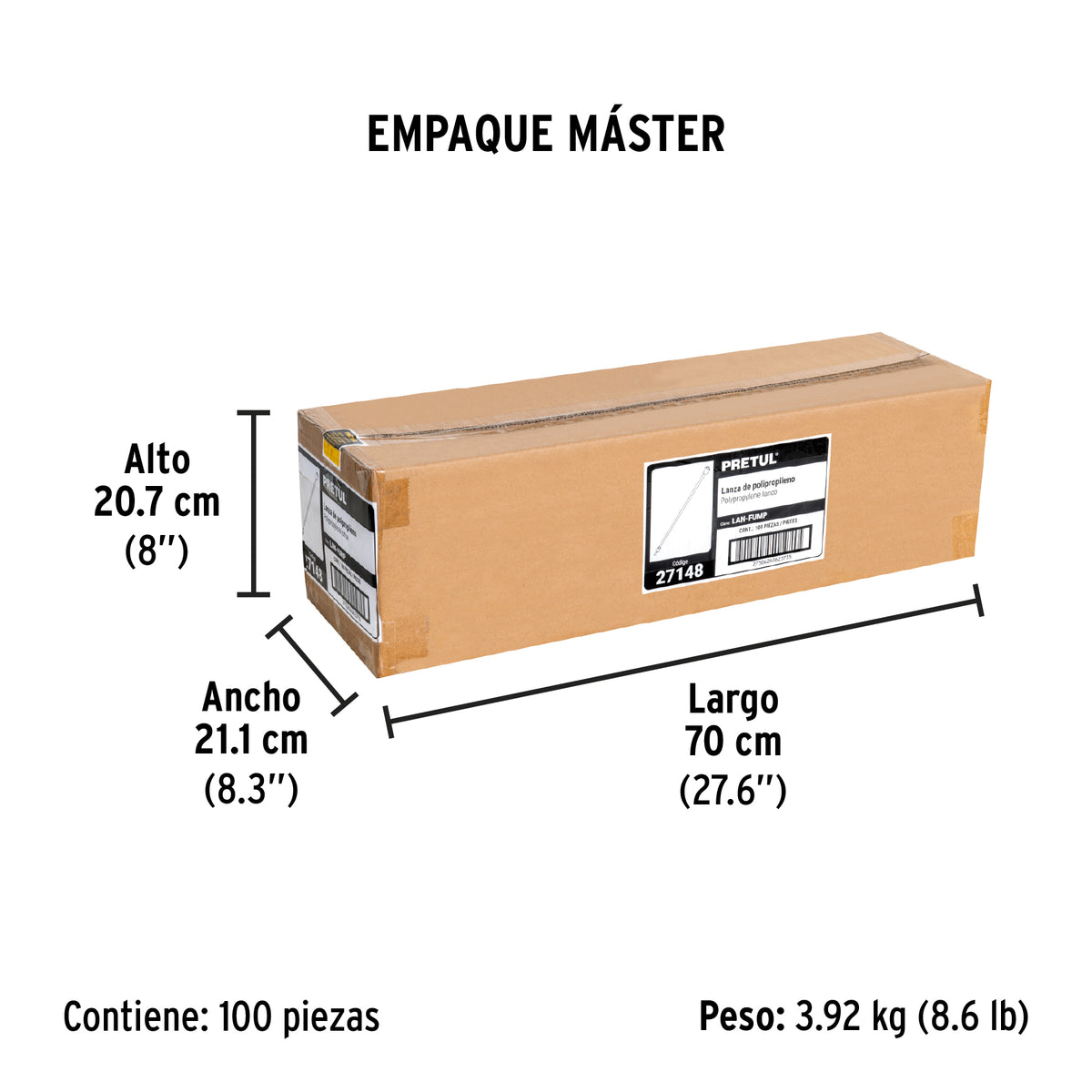 Lanza fibra de vidrio para fumigador 16 y 20L, Pretul