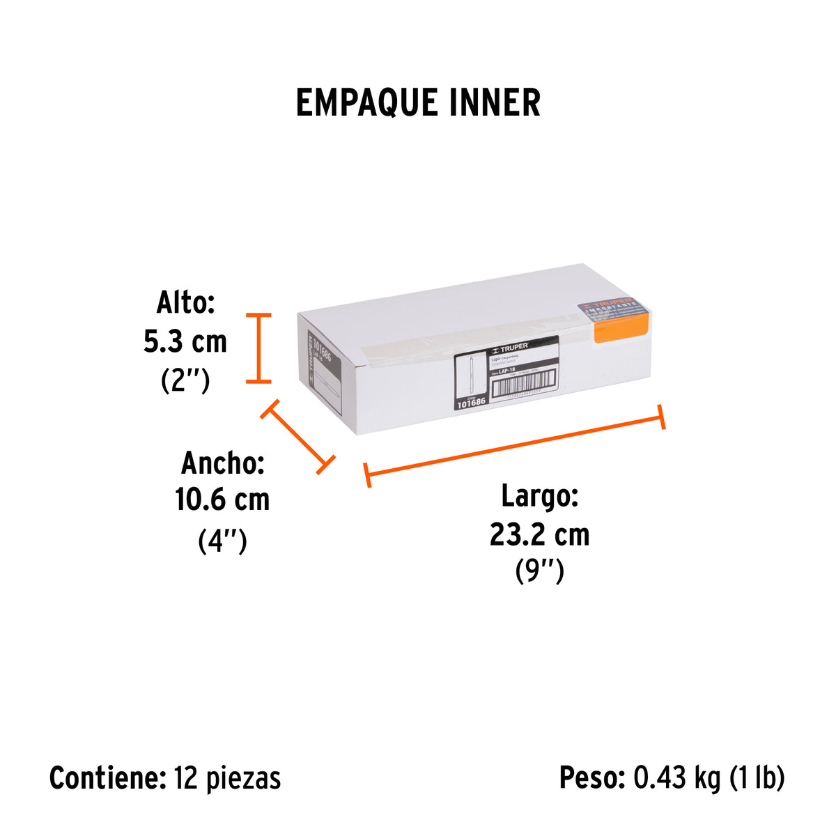 Lápiz para carpintero, 18 cm