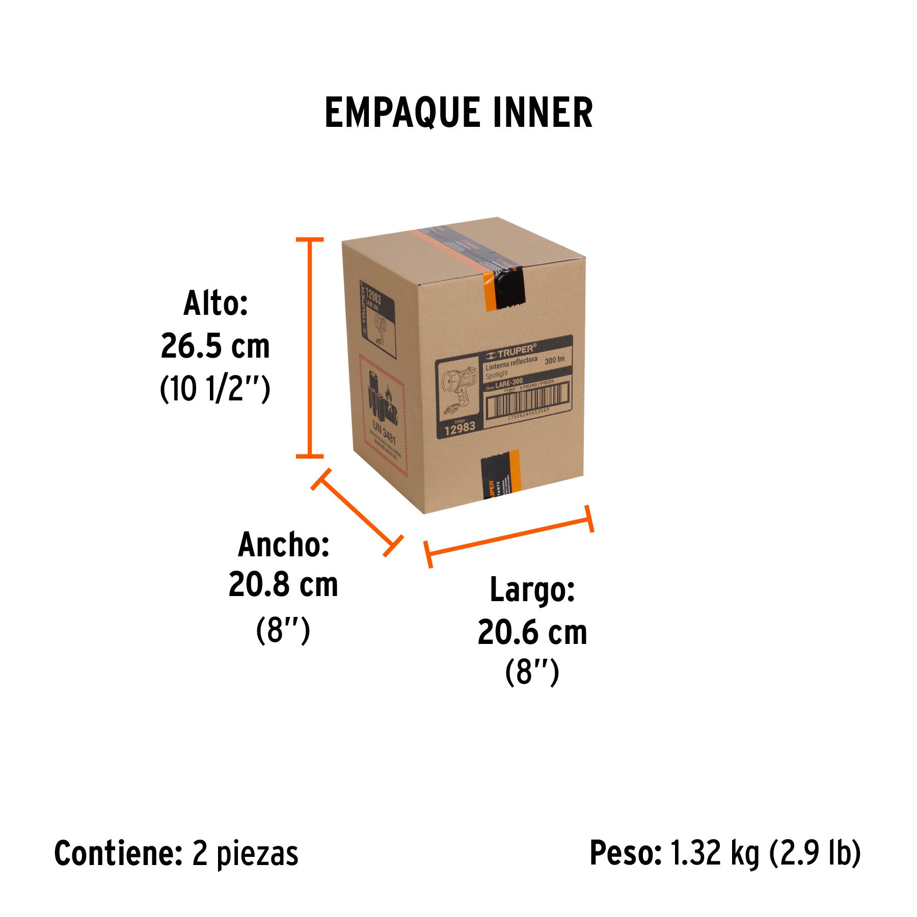 Lámpara recargable de led alta potencia, 300 lm, 7 W