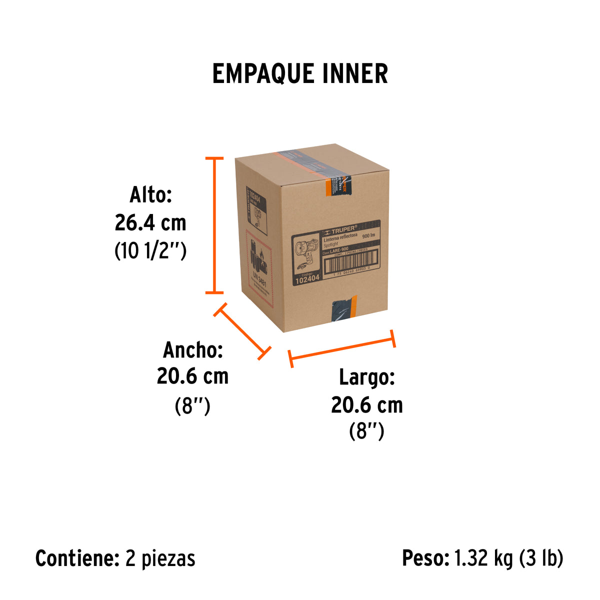 Lámpara de LED 900 lm recargable alta potencia, Truper