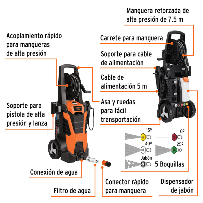 Hidrolavadora eléctrica, 2000 PSI, motor de inducción