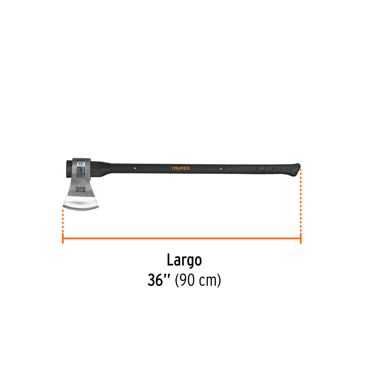 Hacha labor entera 3-1/2 lb, mango de fibra de vidrio 36'