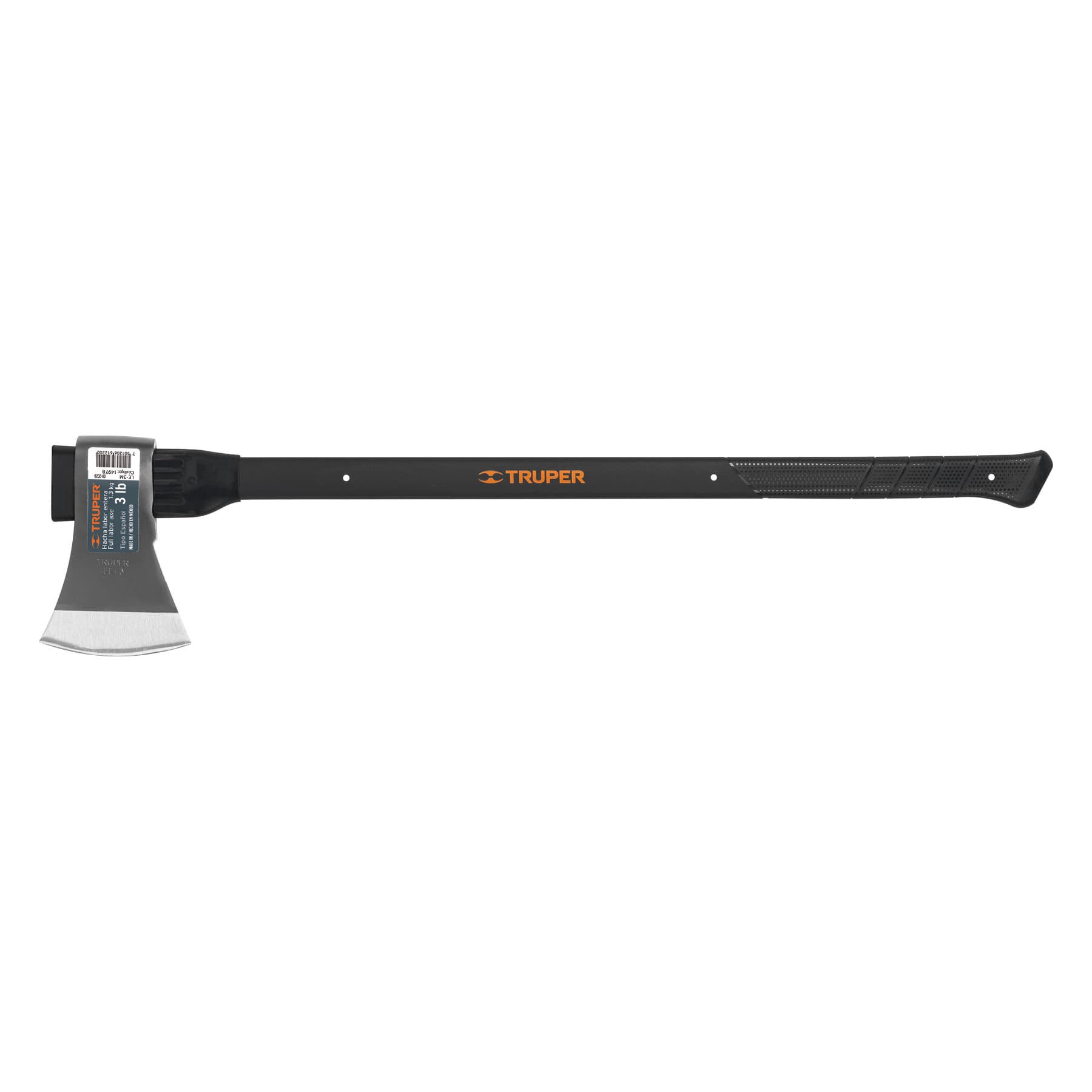 Hacha labor entera 3 lb, mango de fibra de vidrio 36',TRUPER