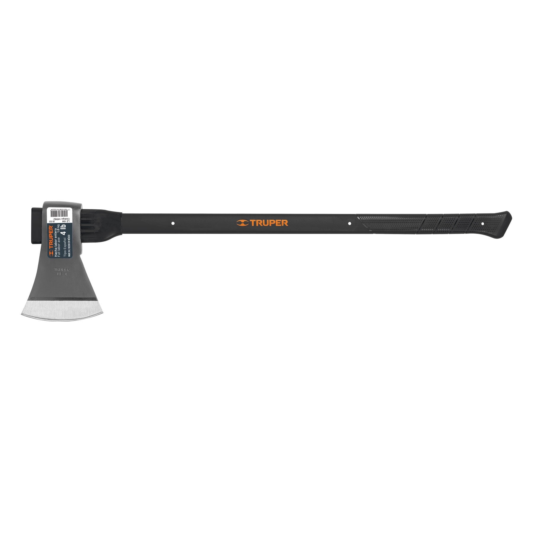 Hacha labor entera 4 lb, mango de fibra de vidrio 36',TRUPER
