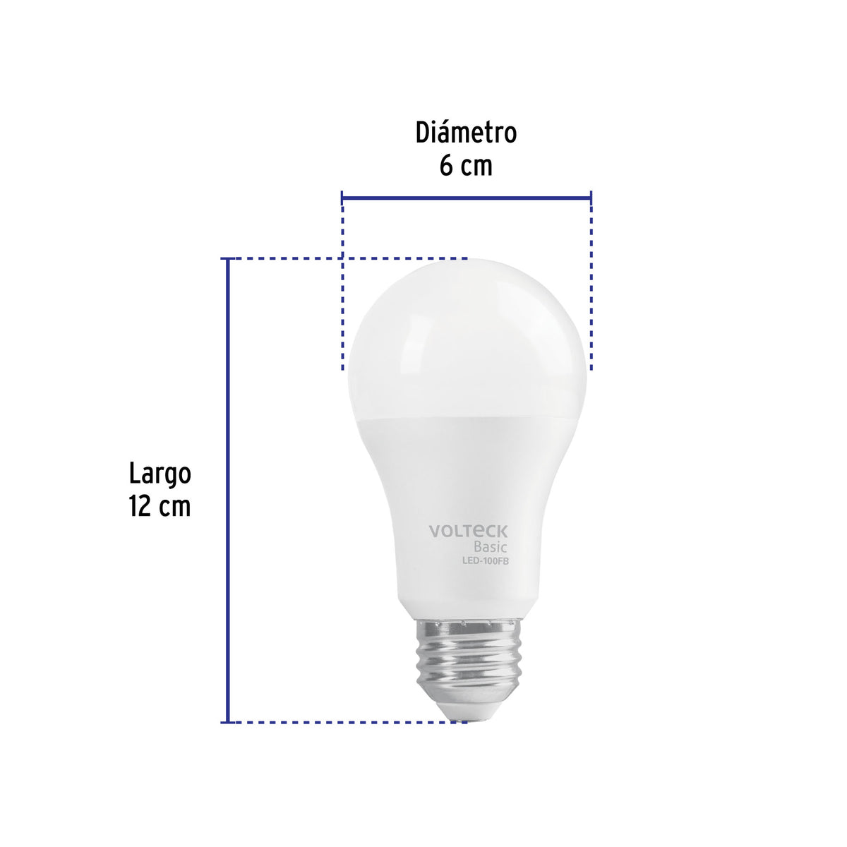 Lámpara de l LED, A19, 14 W, luz de día, Volteck Basic