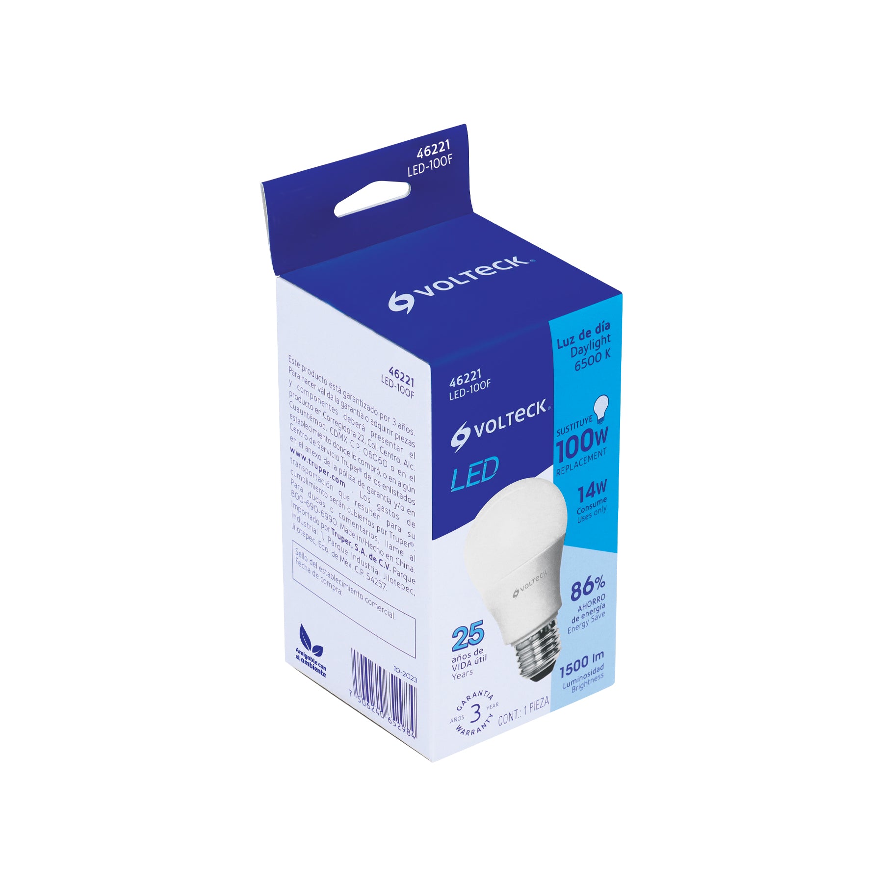 Lámpara de LED, bulbo estándar, A19, 14 W, luz de día