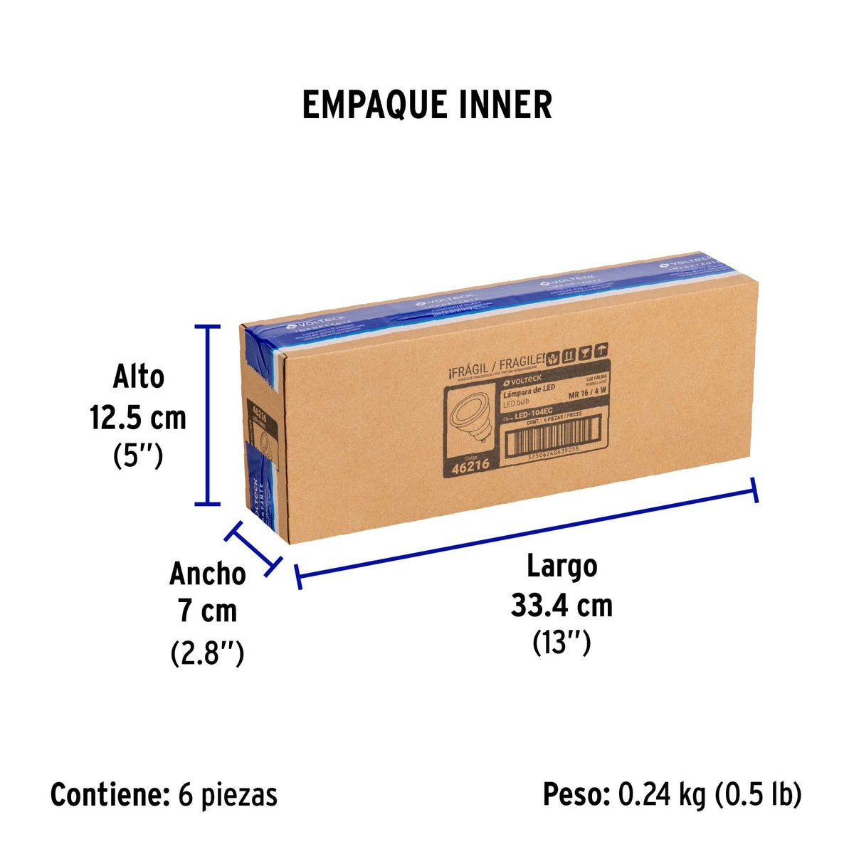 Lámpara de LED, MR16, GU10, 4 W, luz cálida