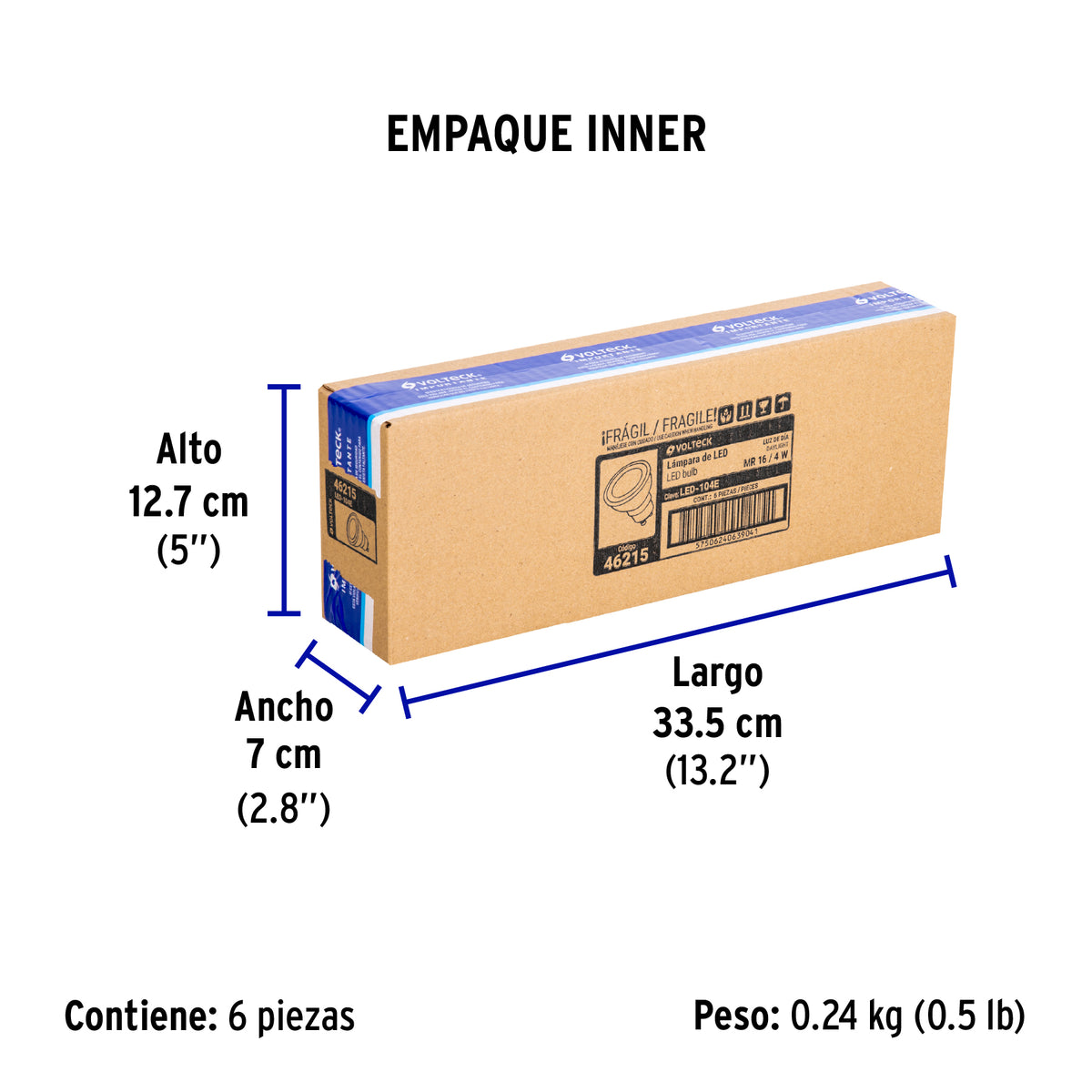 Lámpara de LED, MR16, GU10, 4 W, luz de día