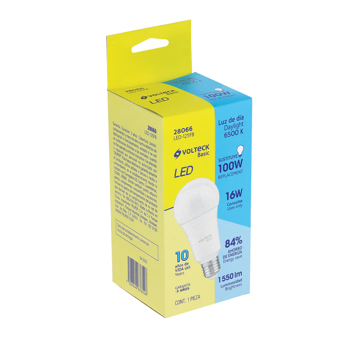 Lámpara de LED, A19, 16 W, luz de día, Volteck Basic SUSTITUTO 46222