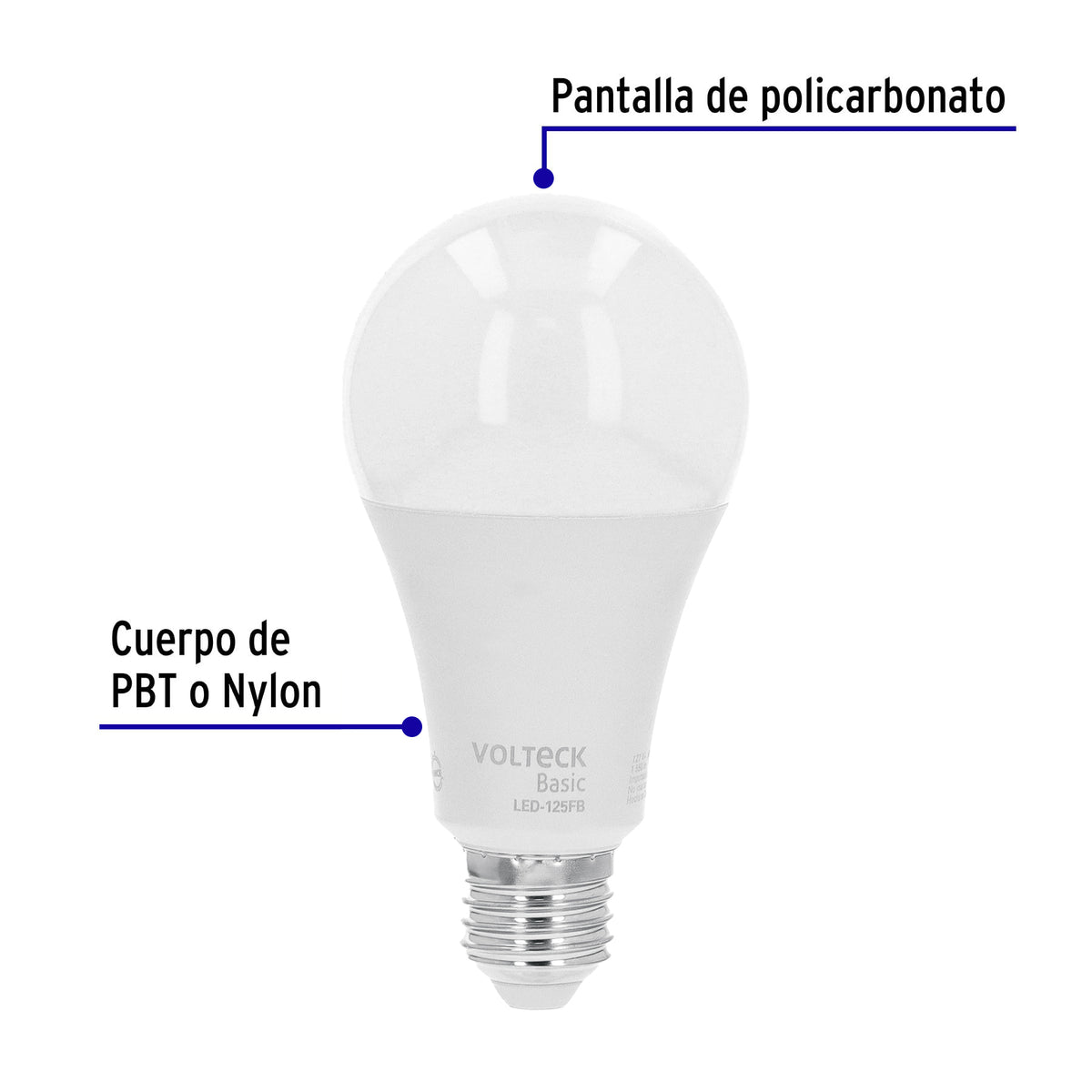 Lámpara de LED, A19, 16 W, luz de día, Volteck Basic SUSTITUTO 46222