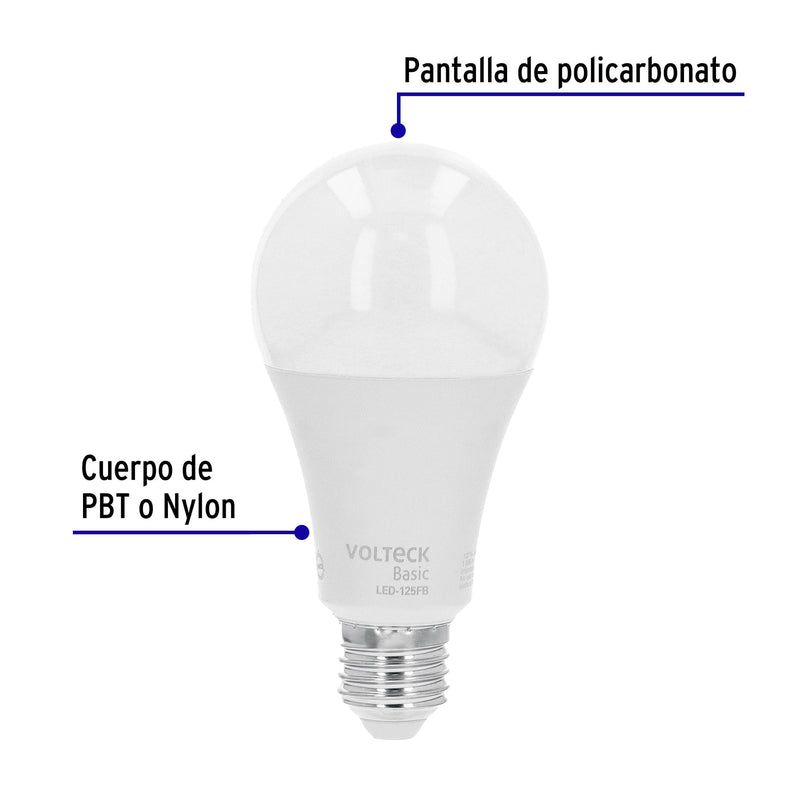 Lámpara de LED, A19, 16 W, luz de día, Volteck Basic SUSTITUTO 46222