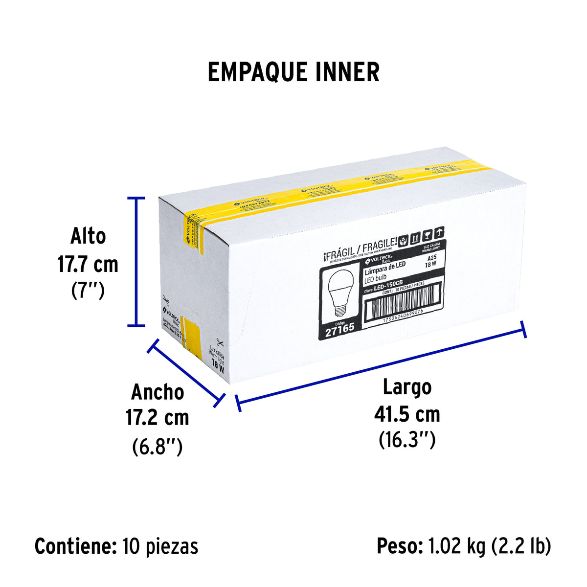 Lámpara de LED tipo bulbo A25 18 W, luz cálida, caja, Basic