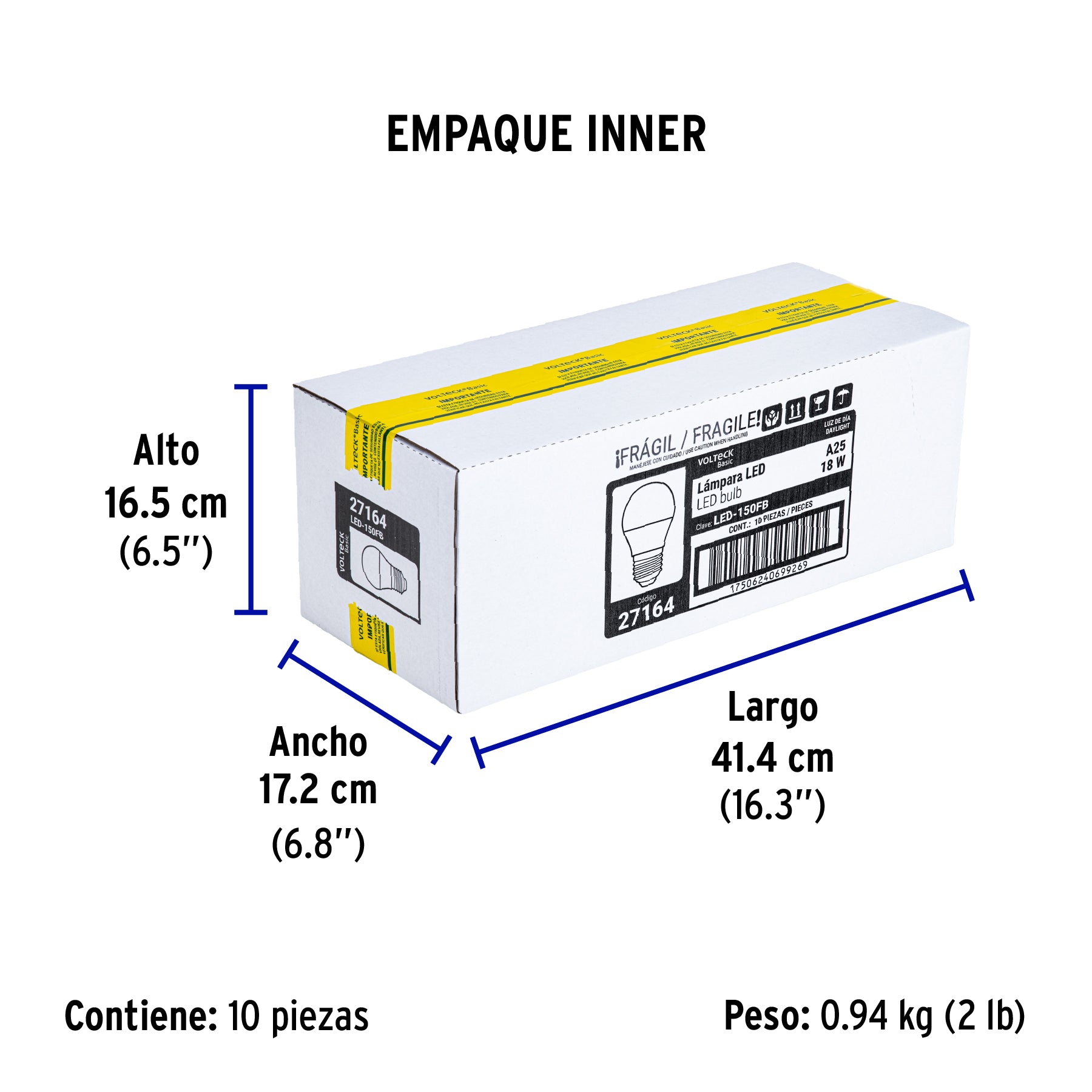 Lámpara de LED tipo bulbo A25 18 W, luz de día, caja, Basic