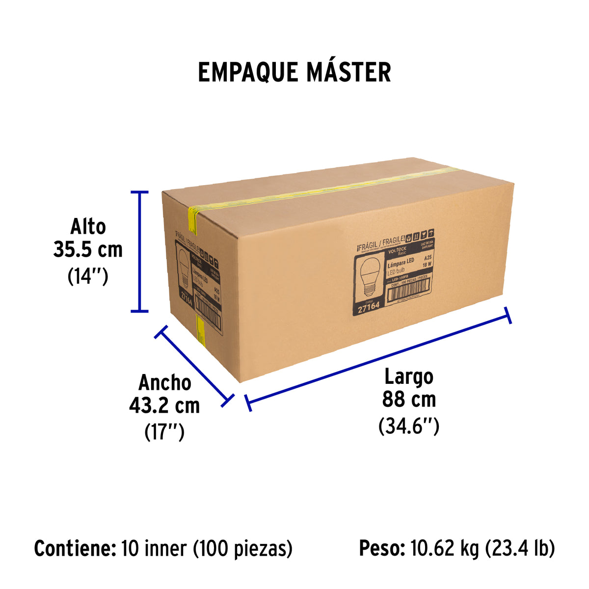 Lámpara de LED tipo bulbo A25 18 W, luz de día, caja, Basic