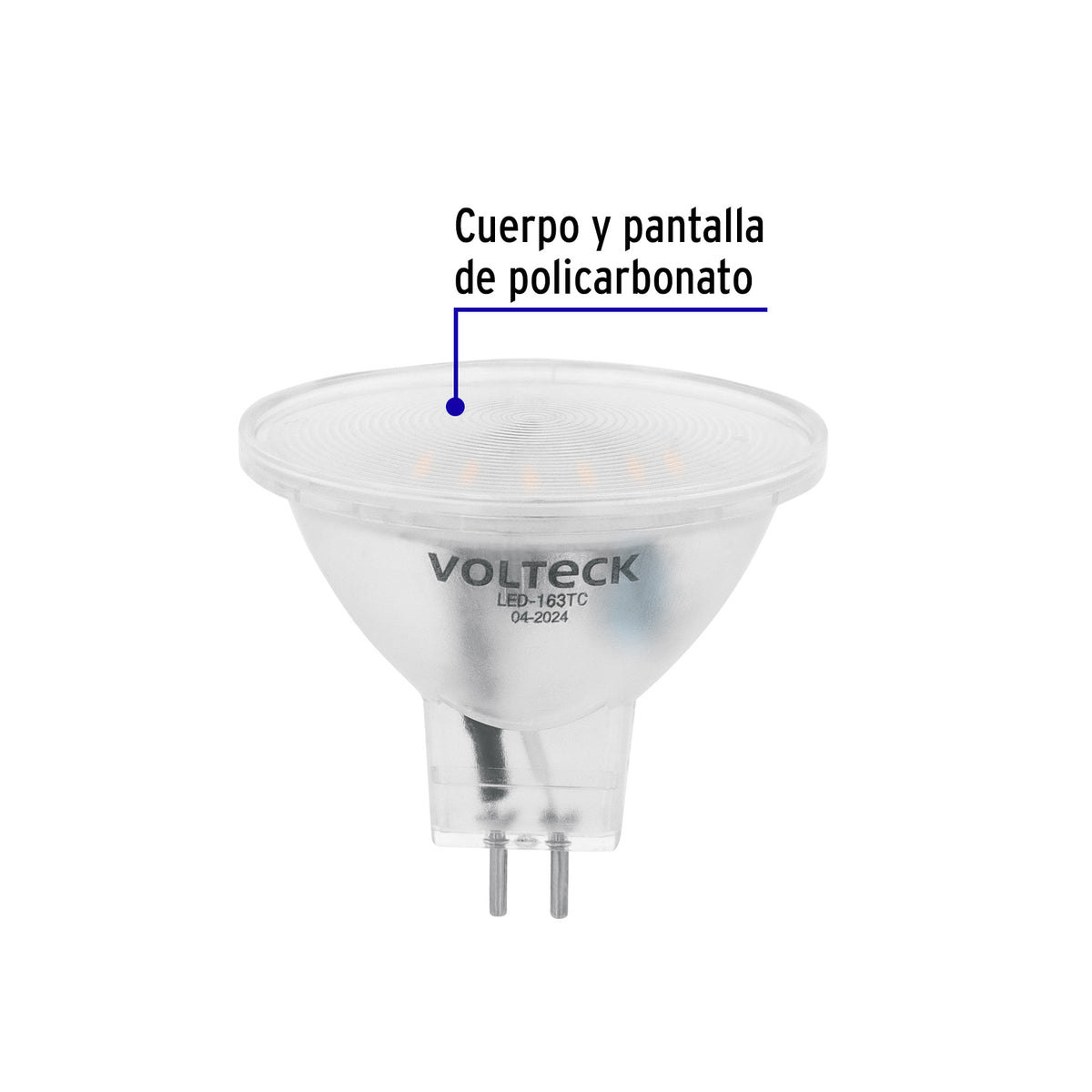 Lámpara trans. de LED 3W MR16 base GU5.3 luz cálida, blíster