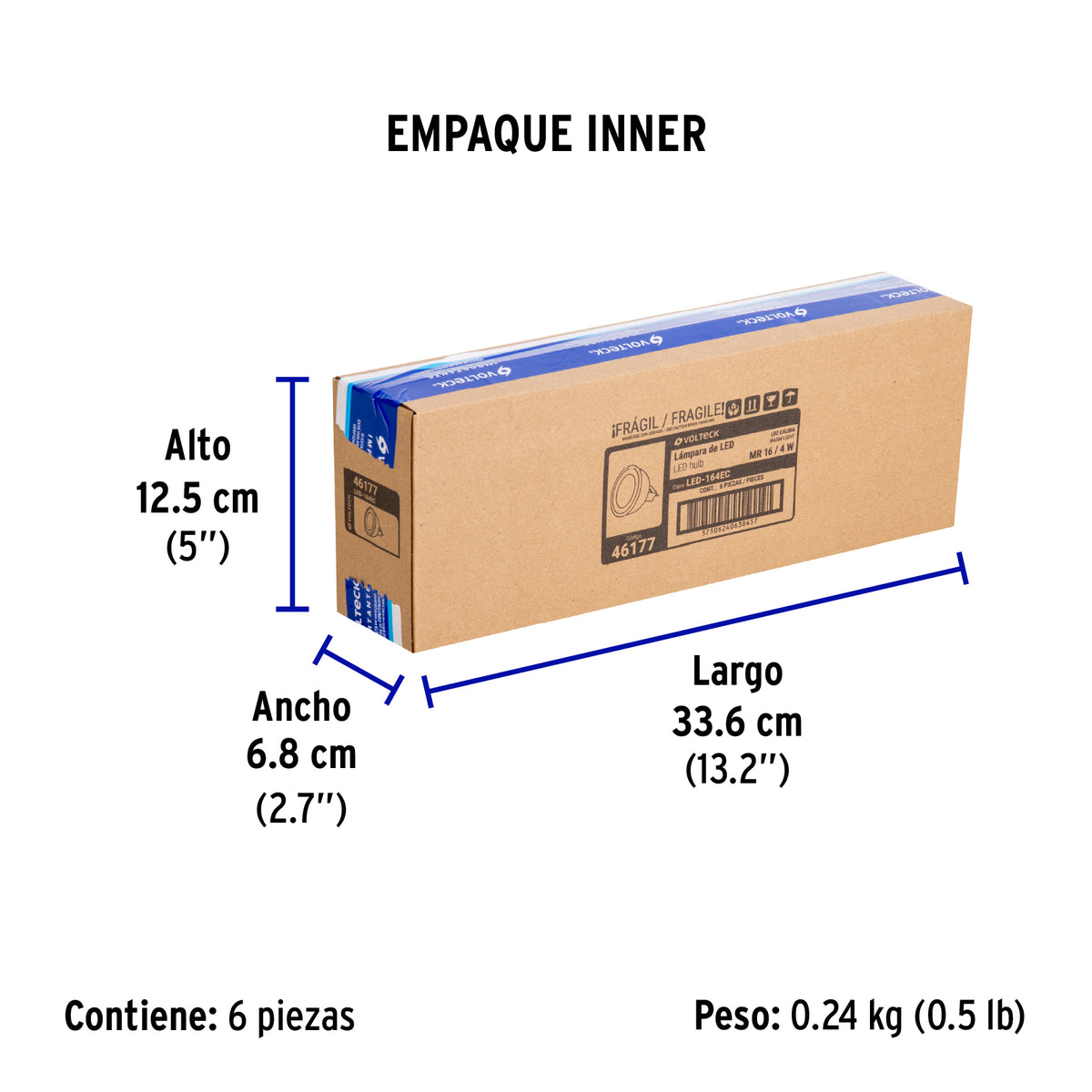 Lámpara de Led, MR16, 127V, 4 W, luz cálida