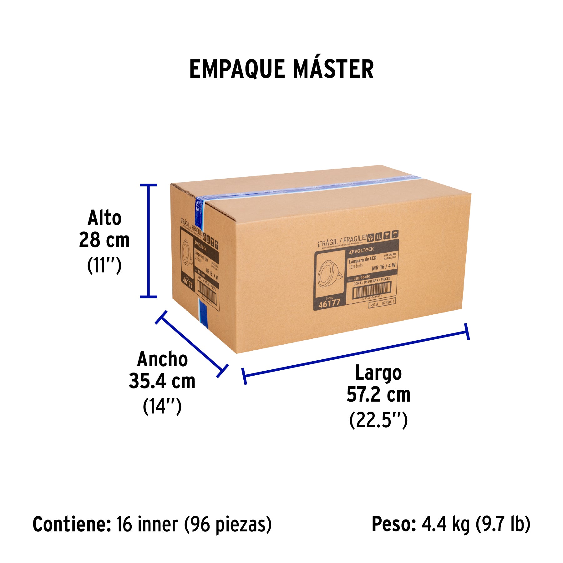 Lámpara de Led, MR16, 127V, 4 W, luz cálida