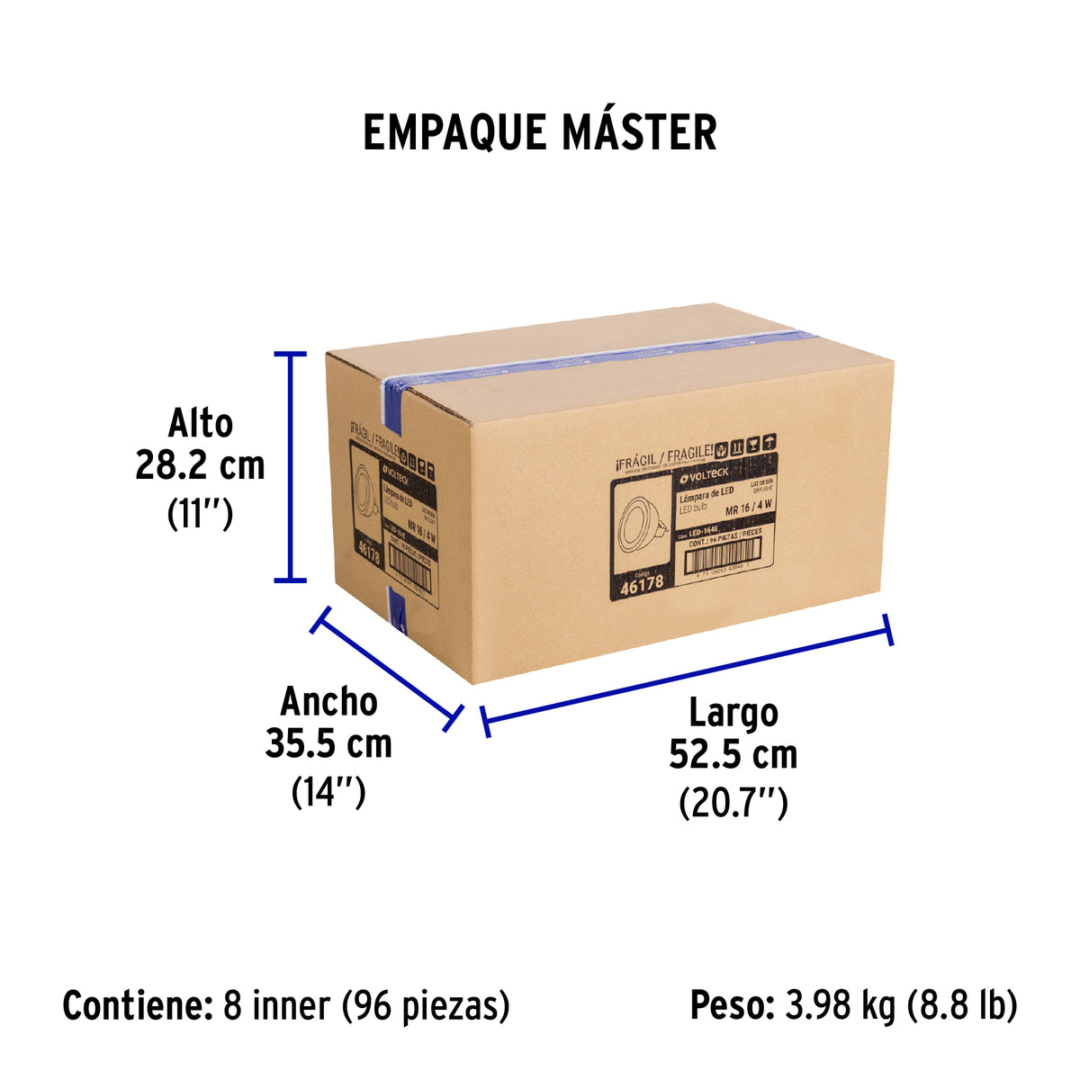 Lámpara de Led, MR16, 127V, 4 W, luz de día