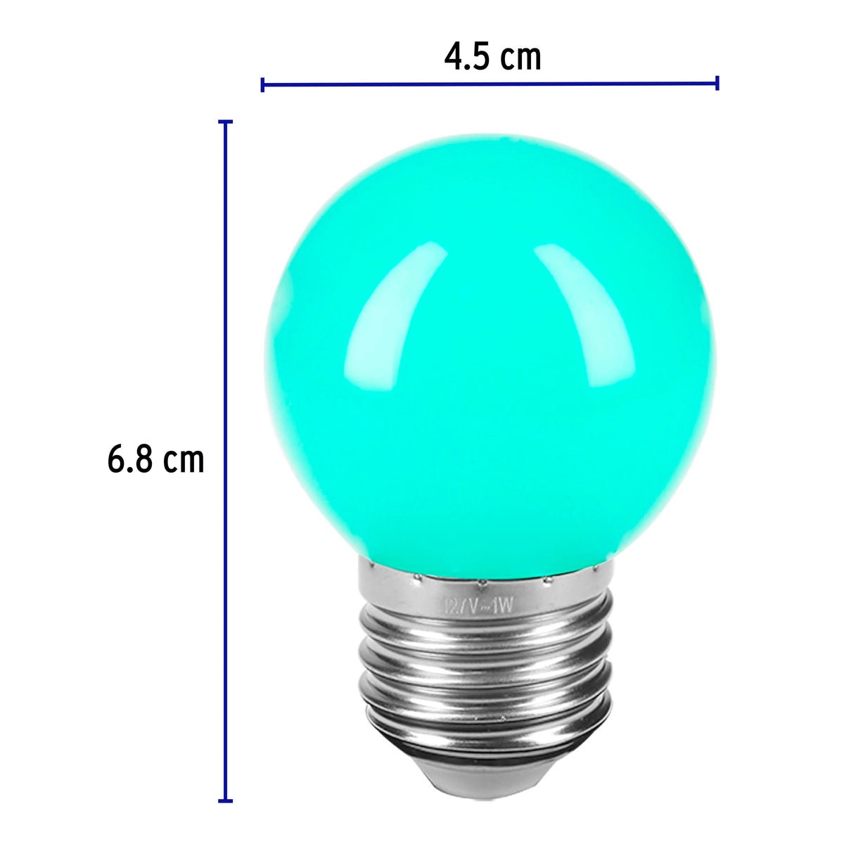 Lámpara de LED, G45, 127 V, 1 W, verde