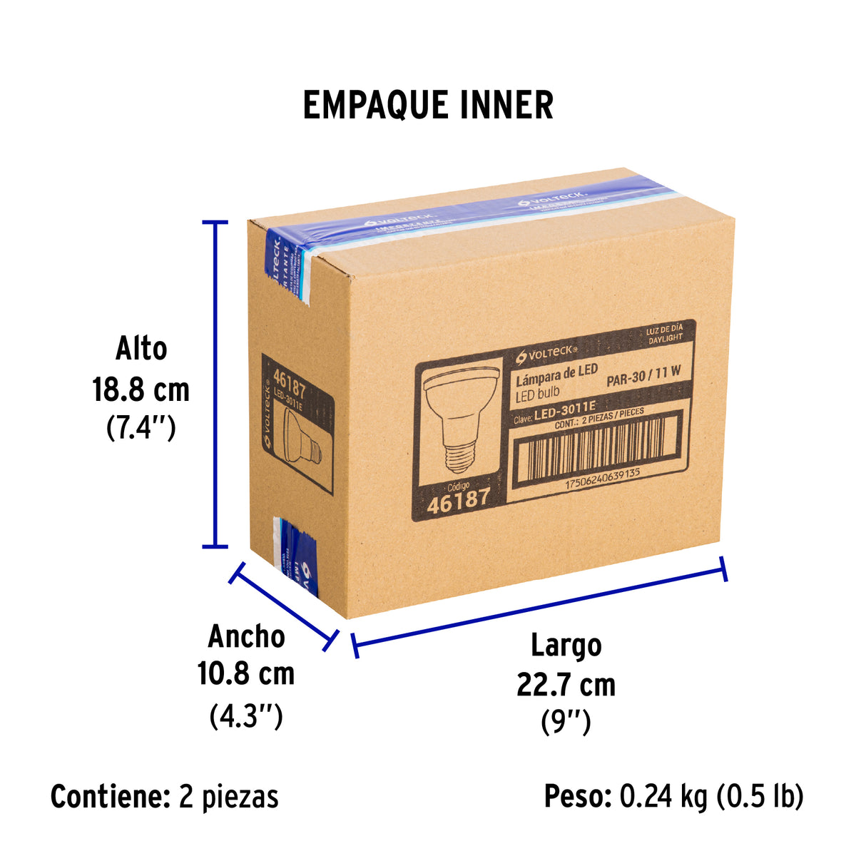 Lámpara de LED, PAR 30, 11 W, luz de día