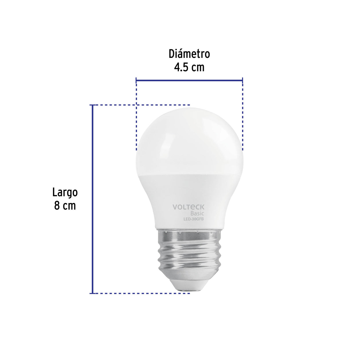 Lámpara de LED, A19, 3 W, luz de día, Volteck Basic