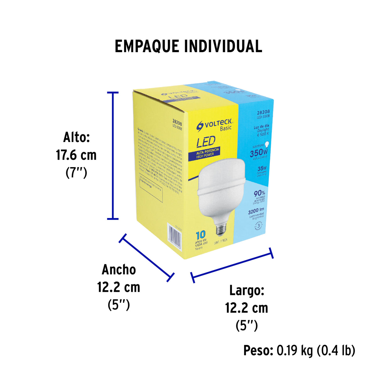 Lámpara LED alta potencia 35W (equiv. 300W) luz de día Basic
