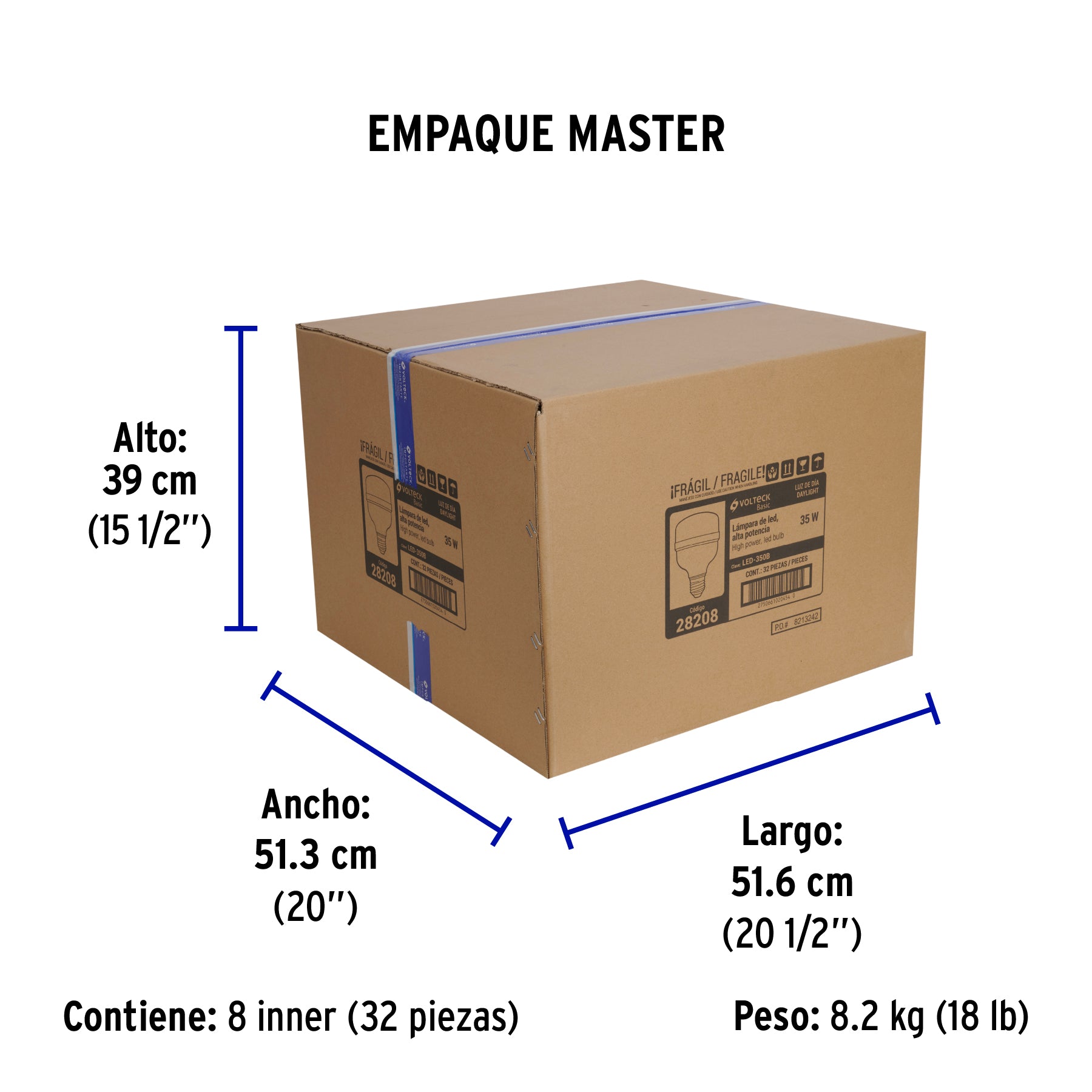 Lámpara LED alta potencia 35W (equiv. 300W) luz de día Basic