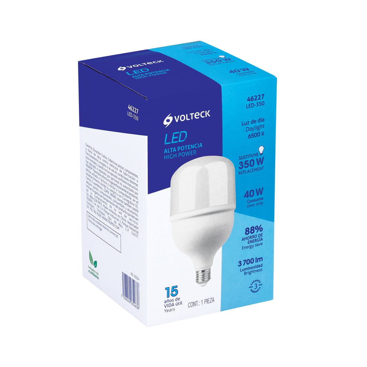 Lámpara de LED, alta potencia, E26, 40 W, luz de día