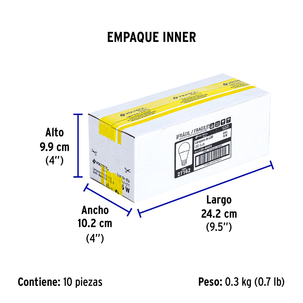 Lámpara de LED tipo bulbo G45 5 W, luz de día, caja, Basic
