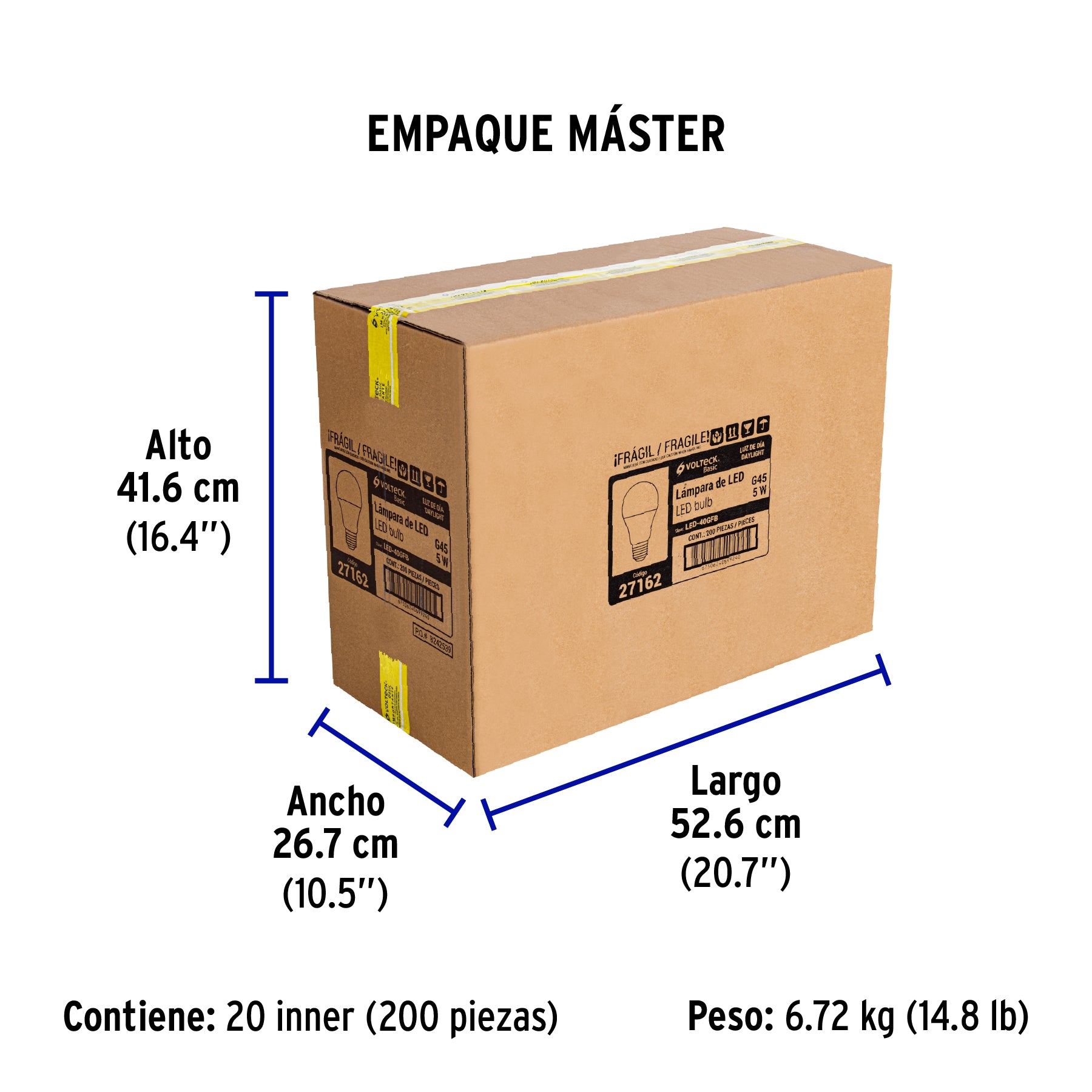 Lámpara de LED tipo bulbo G45 5 W, luz de día, caja, Basic