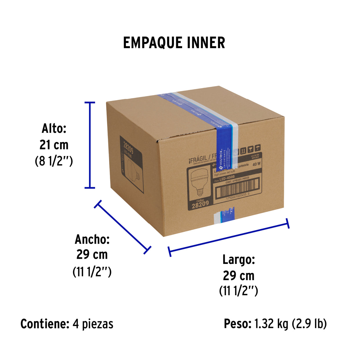 Lámpara LED alta potencia 40W (equiv. 400W) luz de día Basic