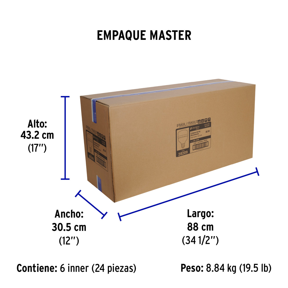 Lámpara LED alta potencia 40W (equiv. 400W) luz de día Basic