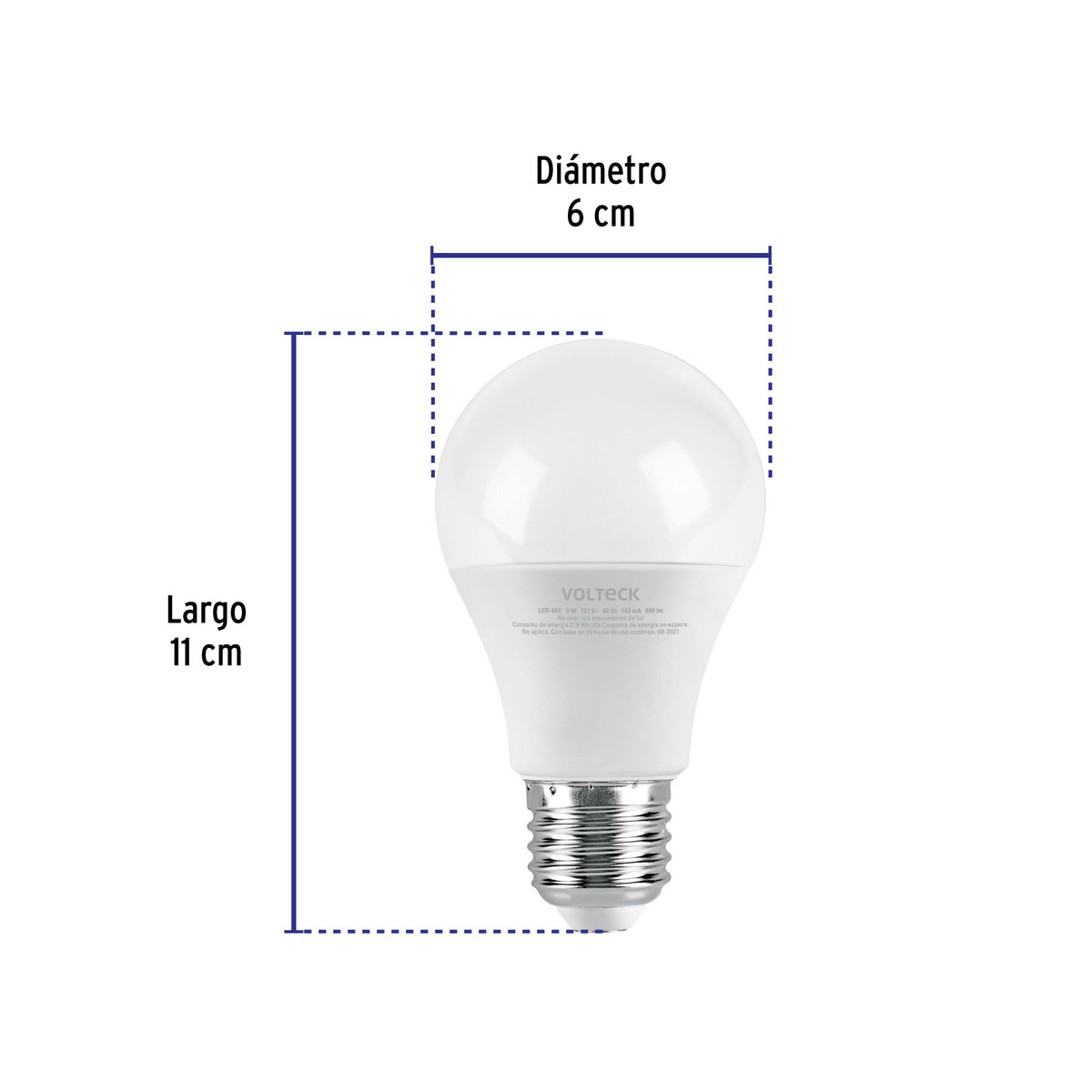 Lámpara de LED, A19, 9 W, luz cálida