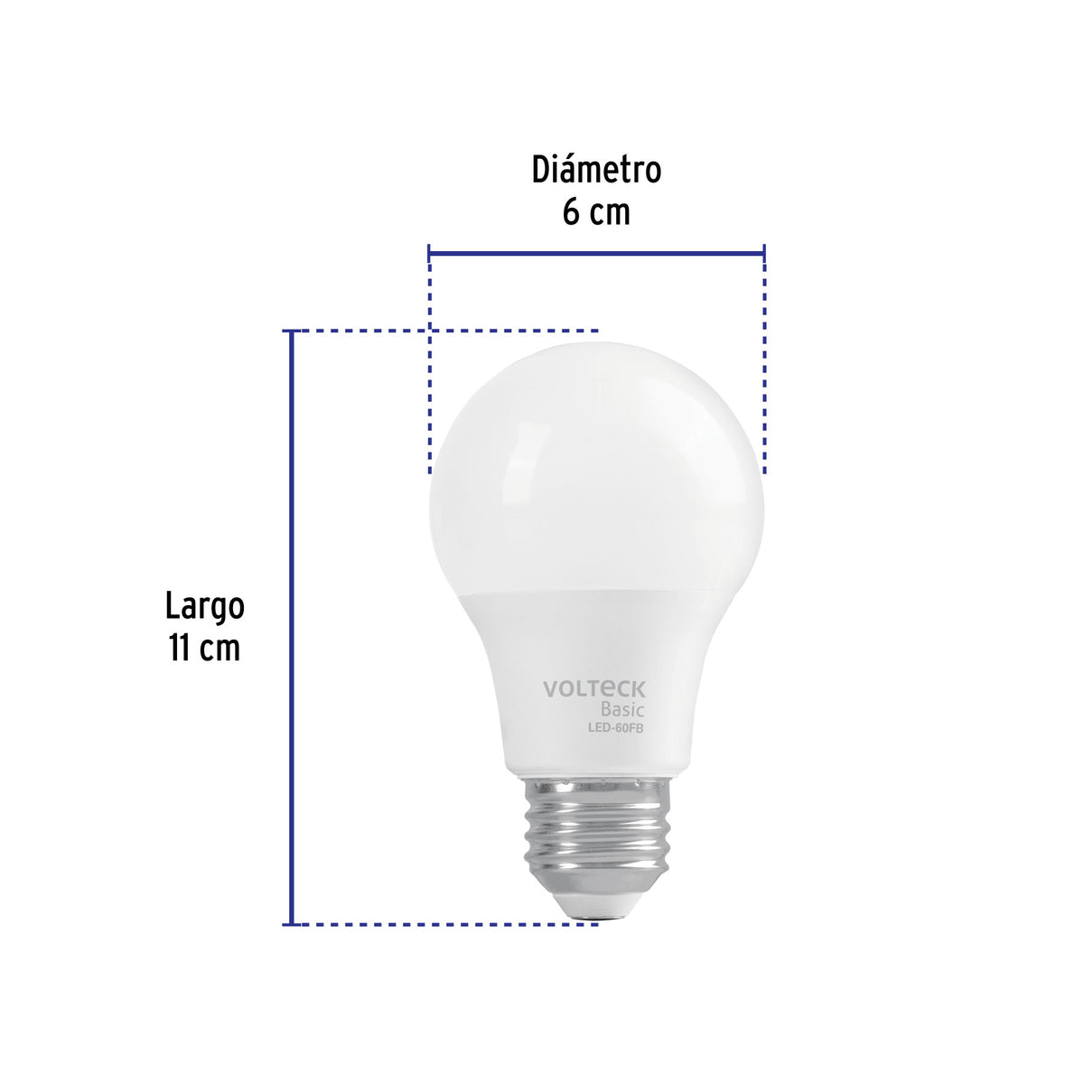 Lámpara de LED, A19, 8 W, luz de día, Volteck Basic