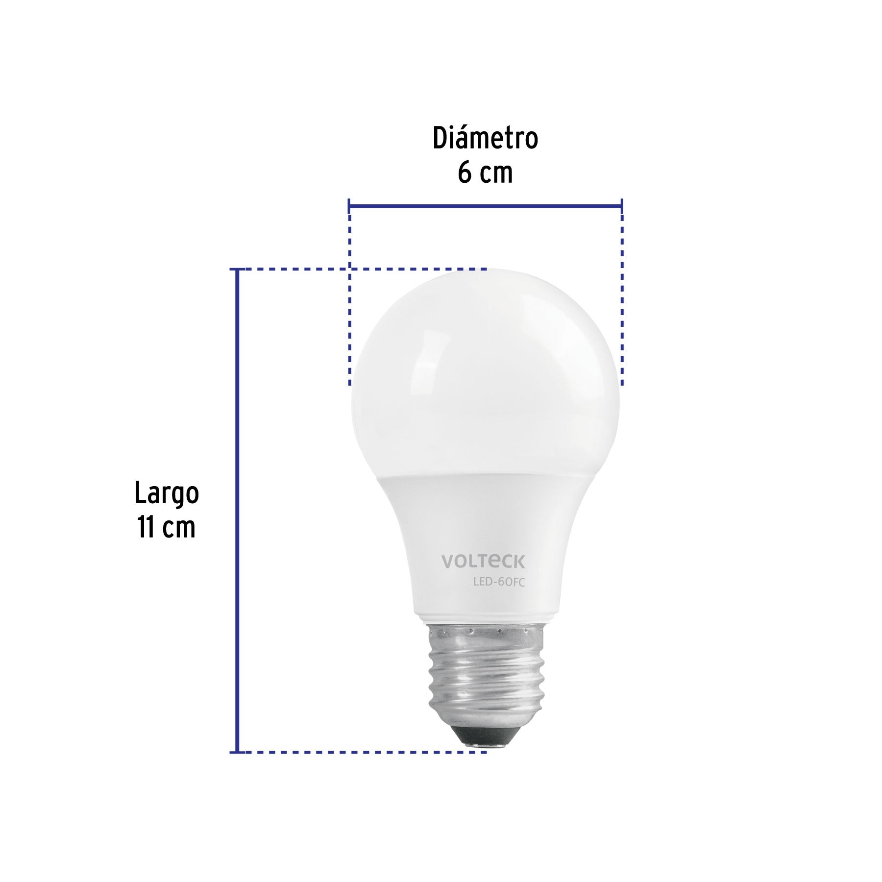Lámpara LED tipo bulbo A19 9 W luz de día, caja, Volteck